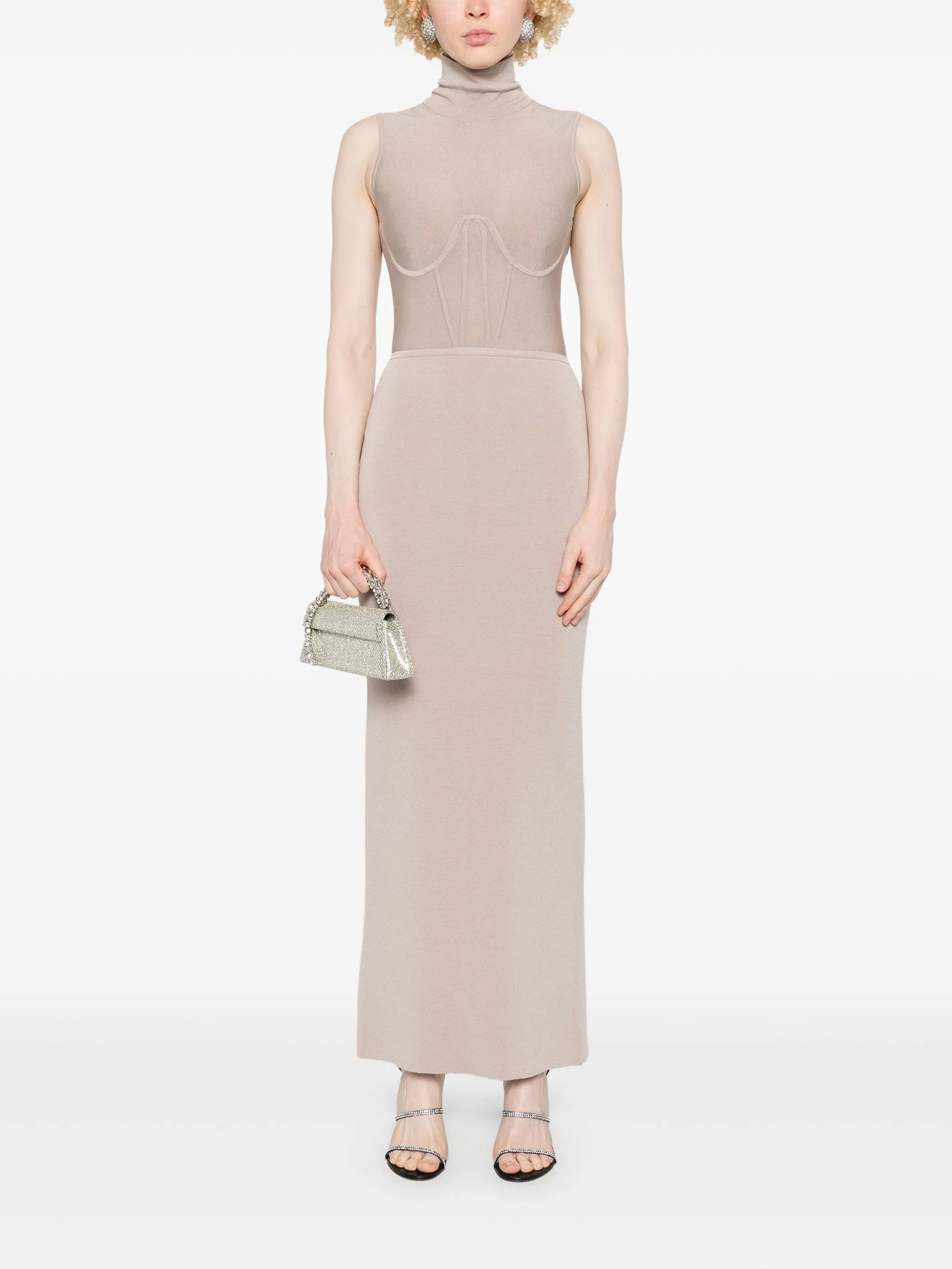 corset knitted maxi dress