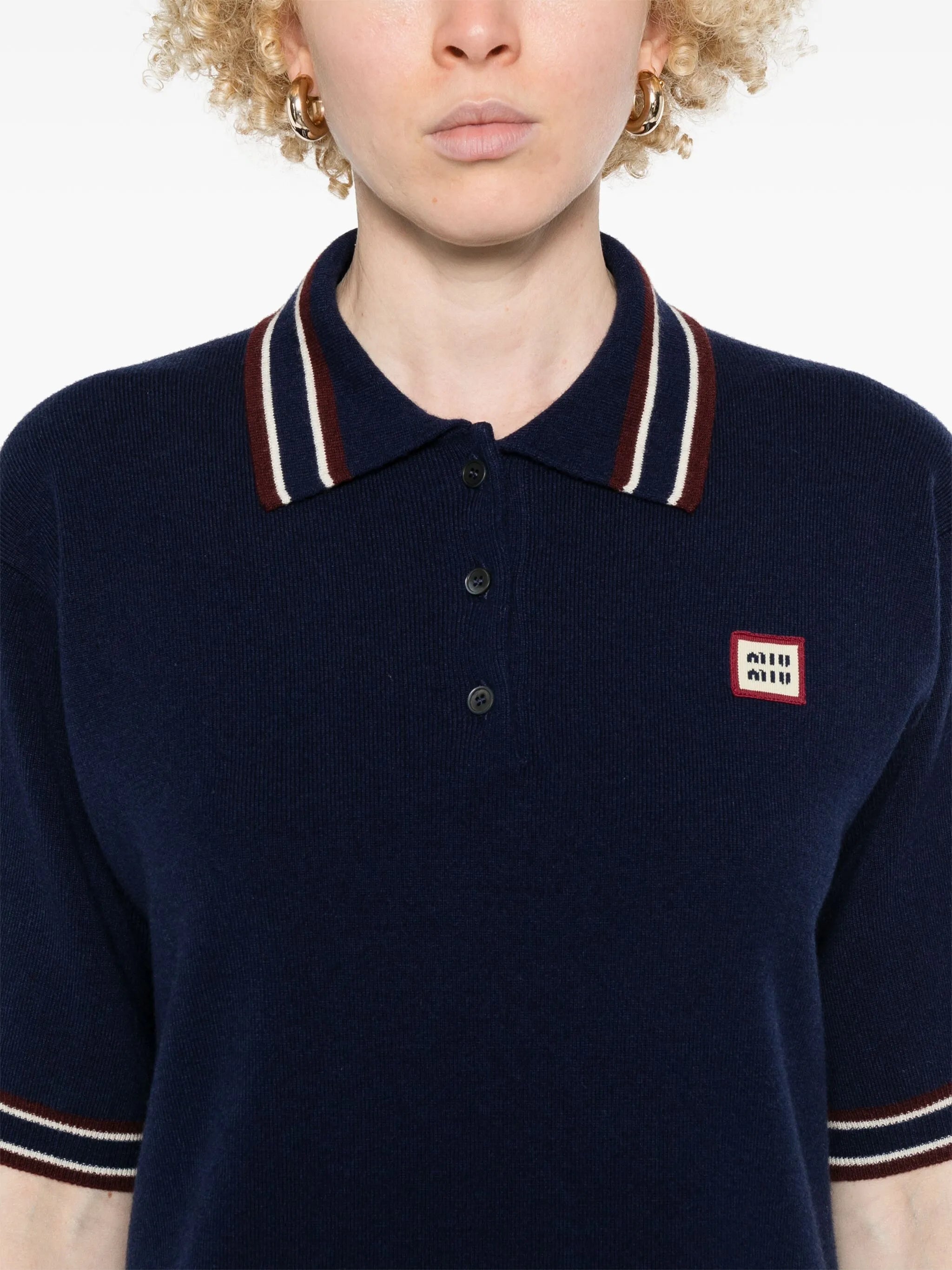 logo-patch mini dress