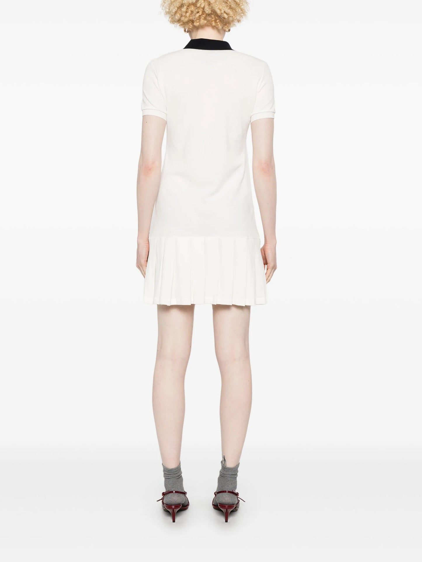 logo-embroidered mini dress
