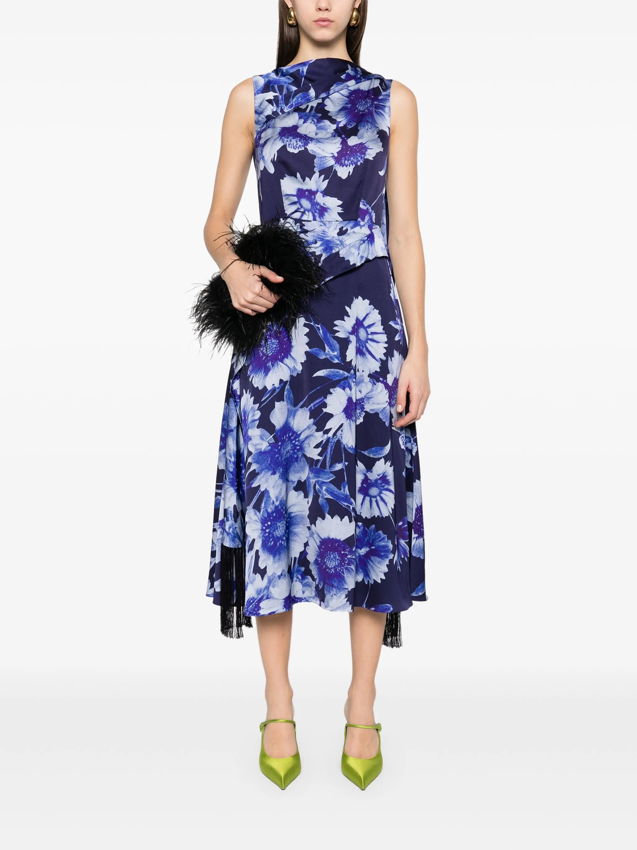 floral-print midi dress