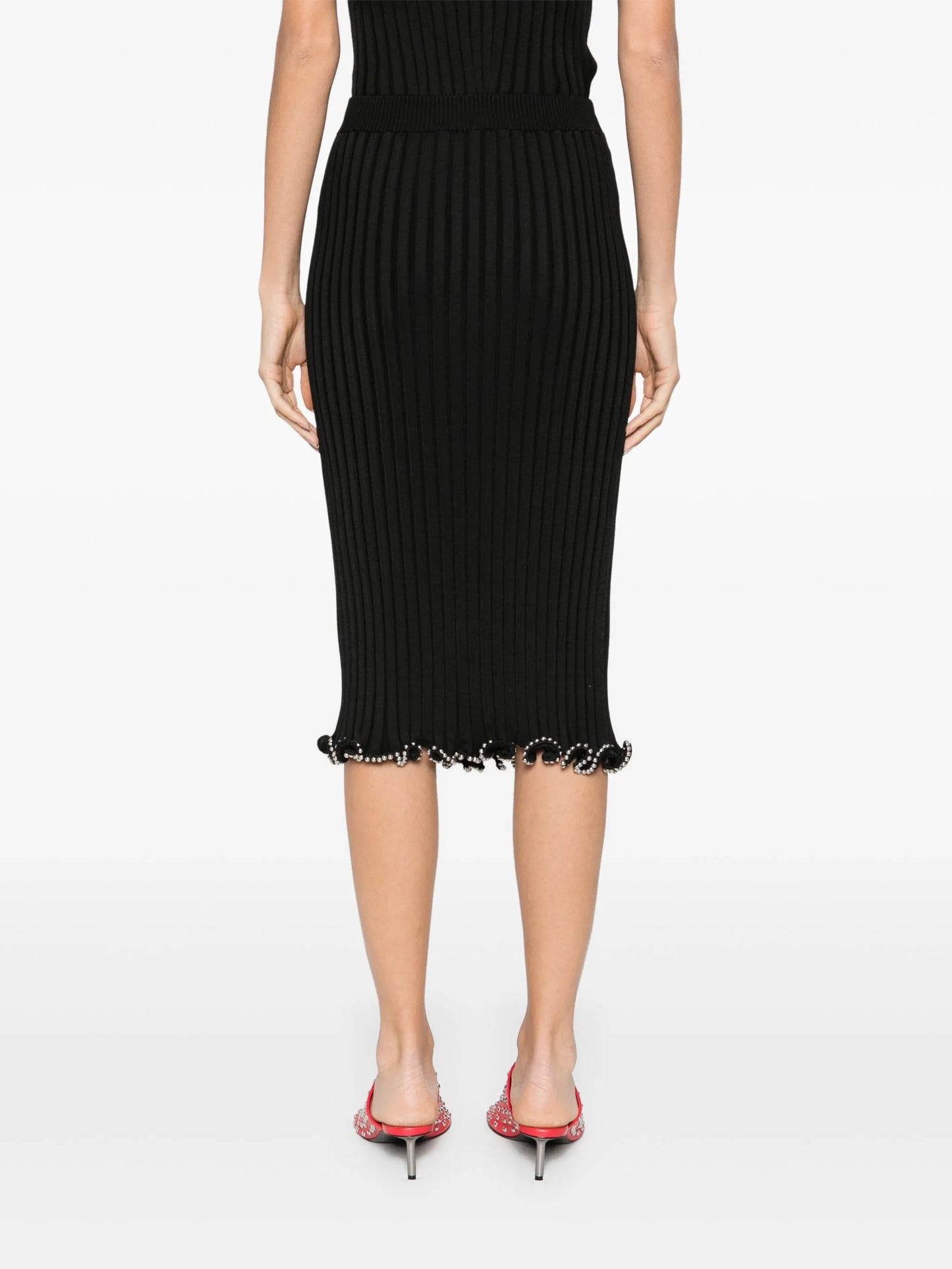 beaded midi skirt