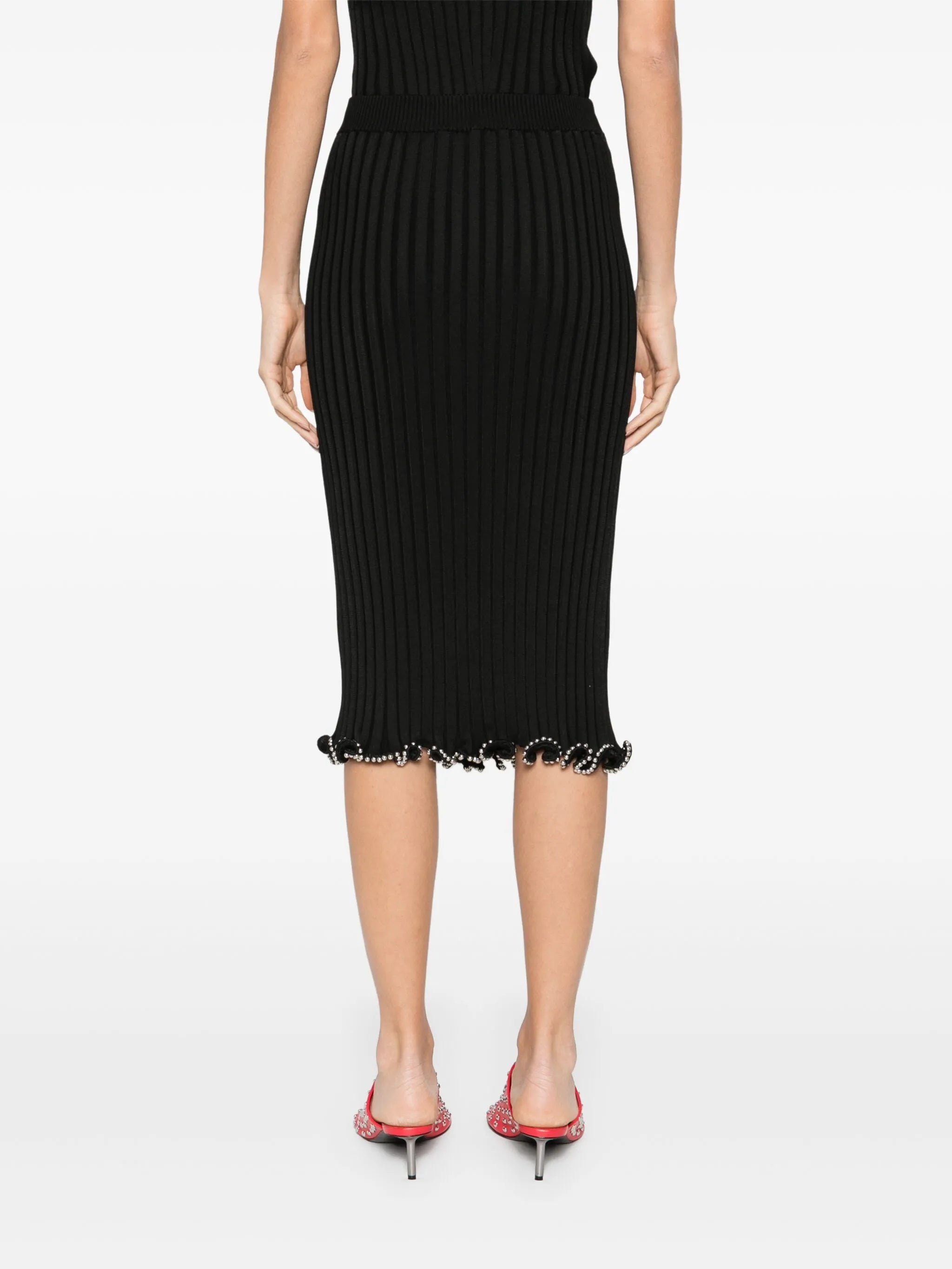 beaded midi skirt