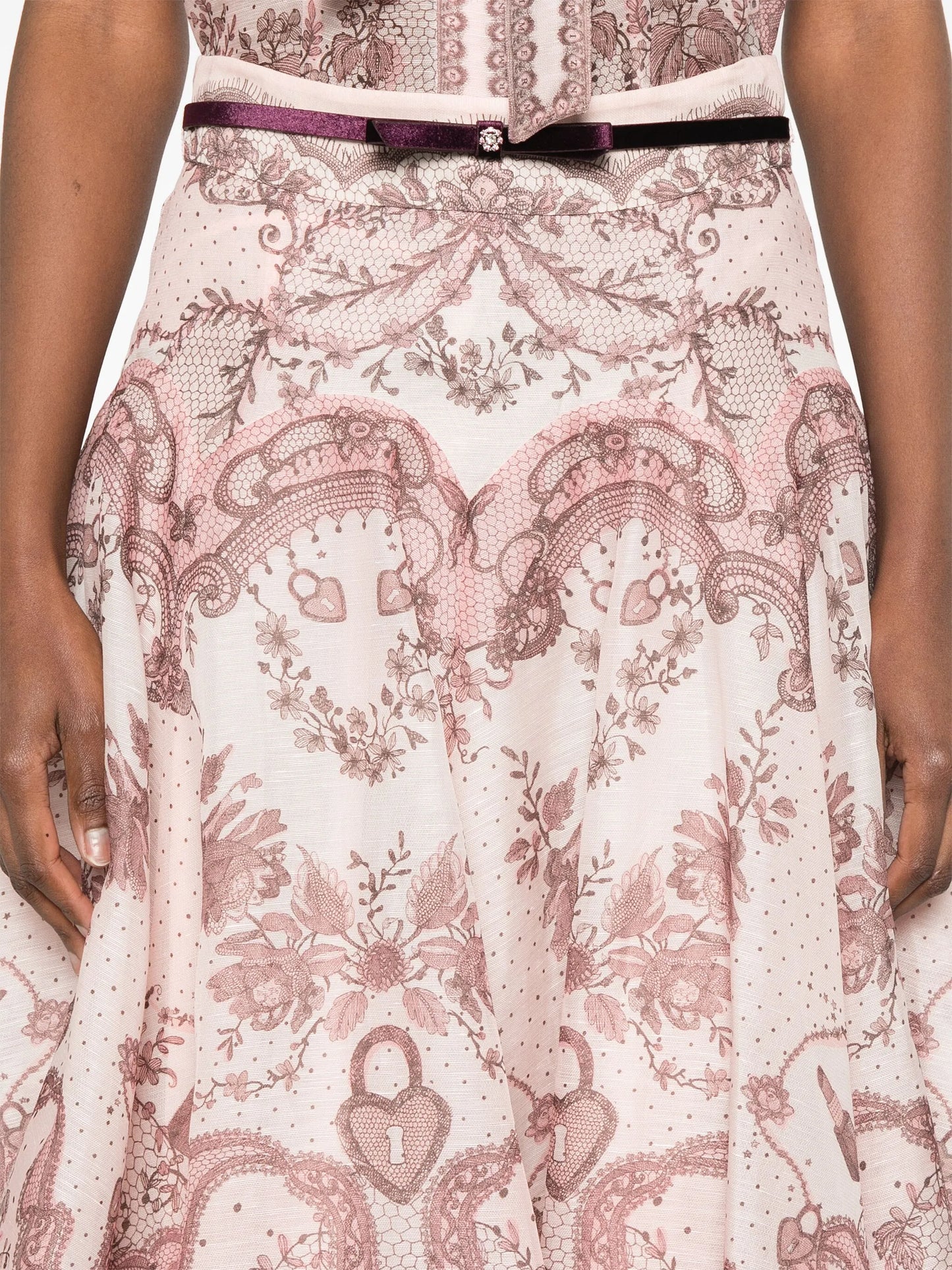 Crush flared midi skirt