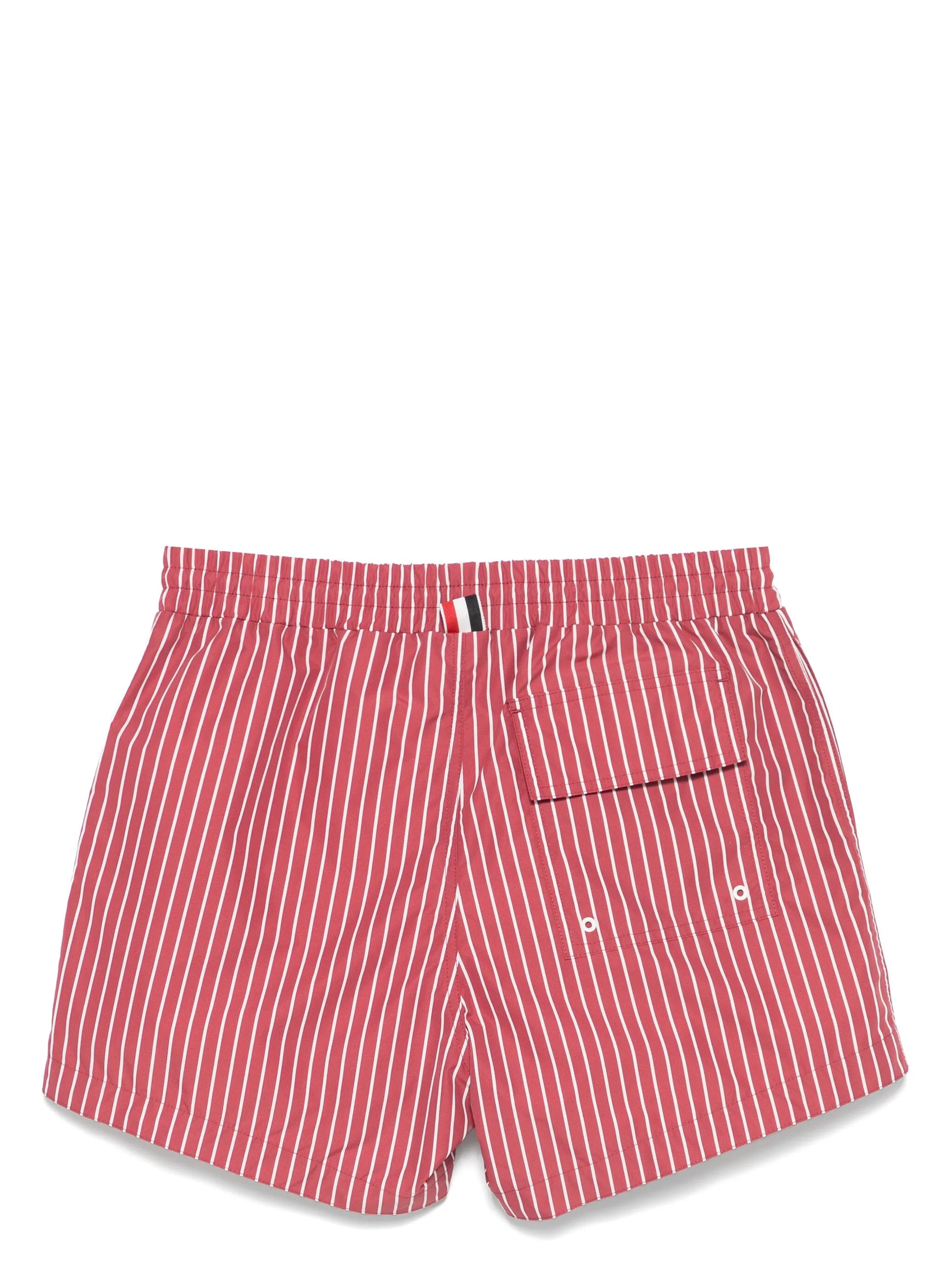 pinstriped swim shorts