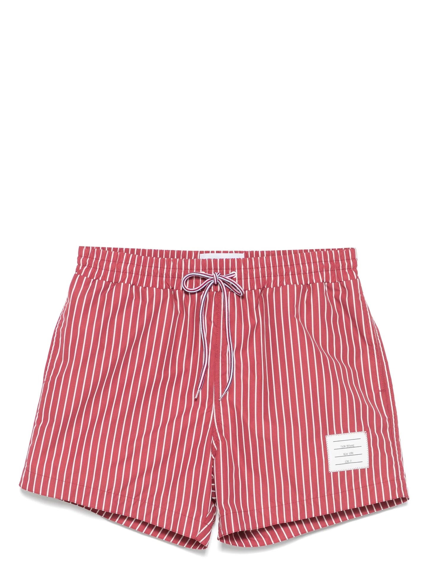 pinstriped swim shorts