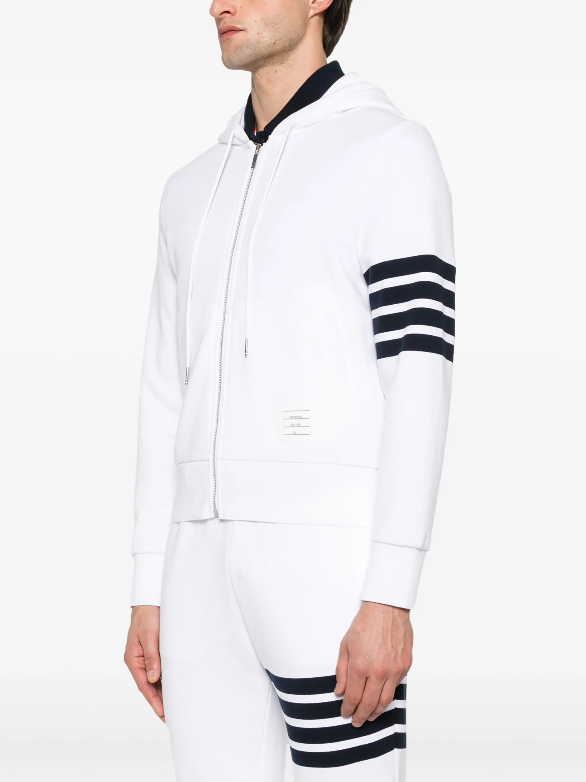 4-Bar stripe zipped hoodie