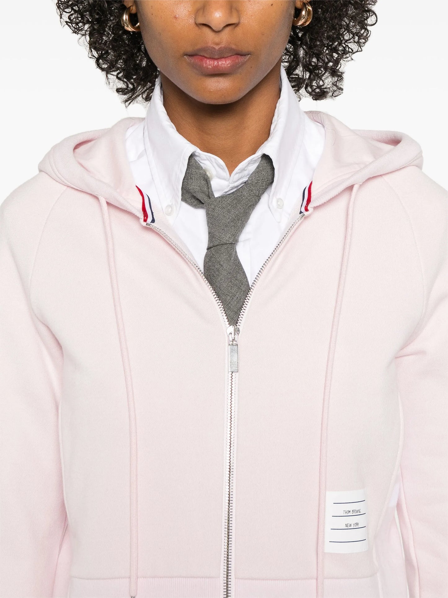 classic loopback 4-bar zip up hoodie