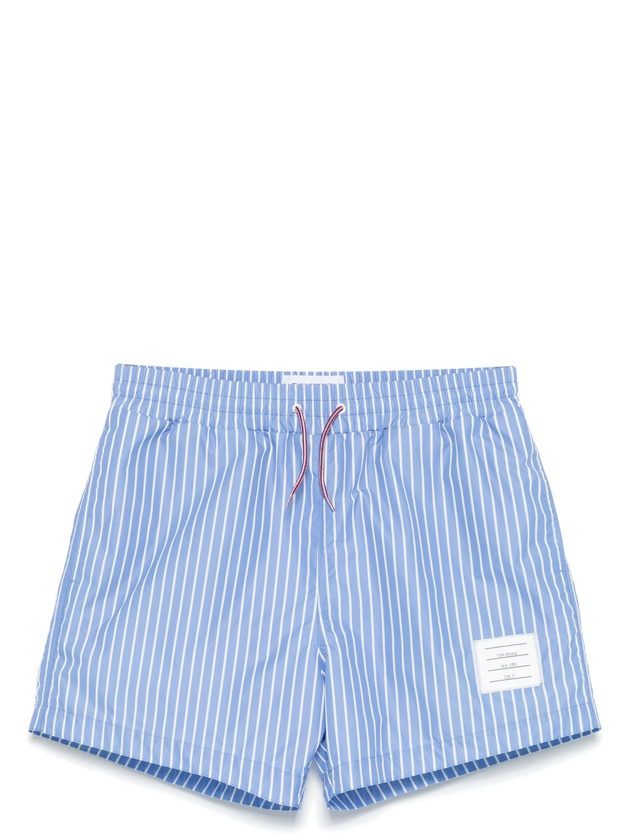 pinstriped swim shorts