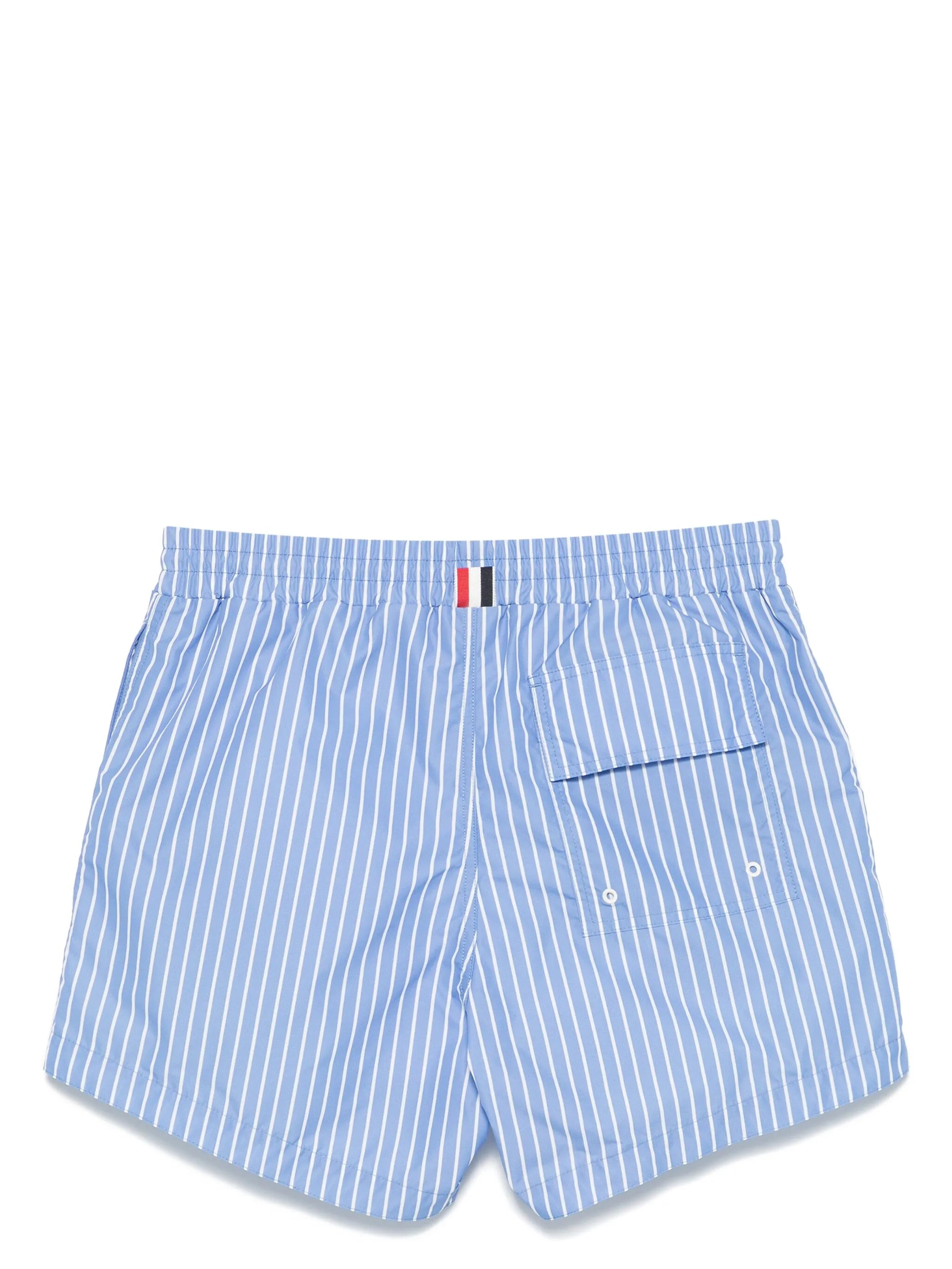 pinstriped swim shorts
