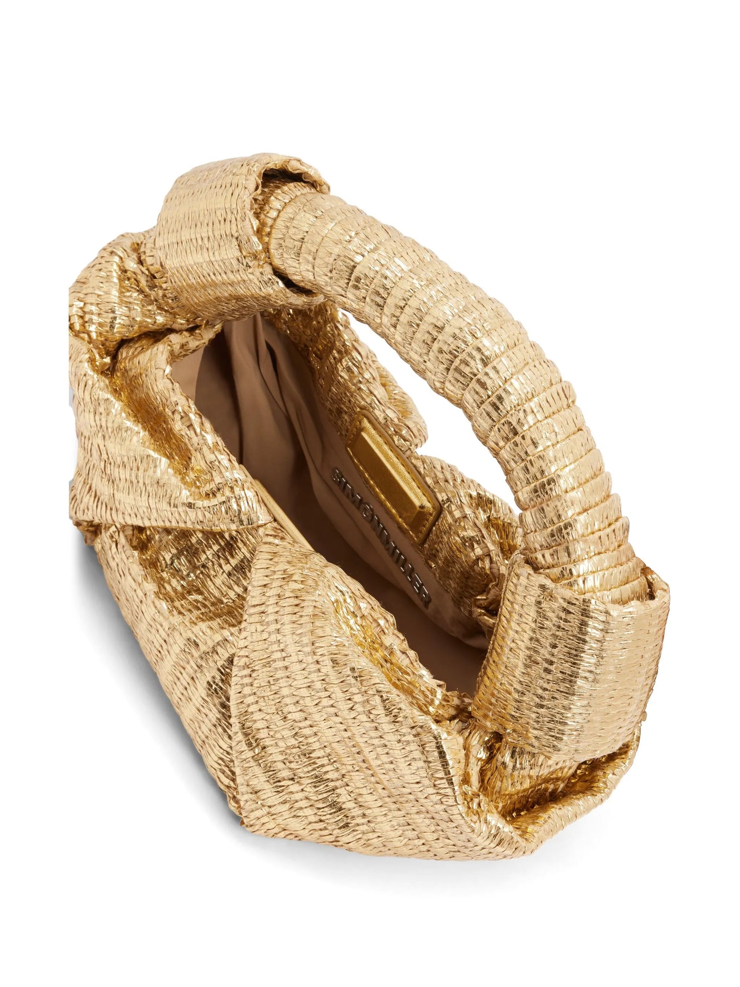 metallic raffia lopsy bag