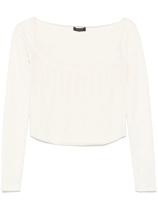 boning-detail sweater