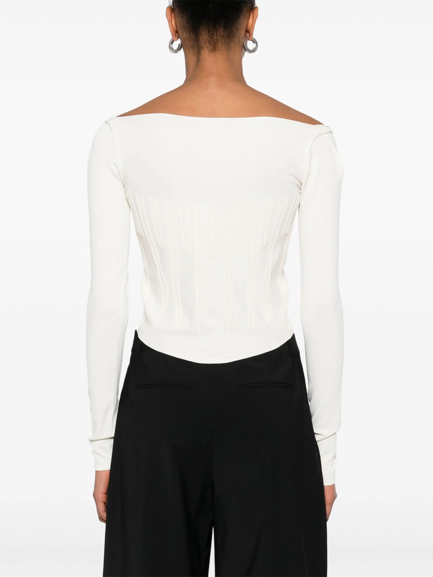 boning-detail sweater