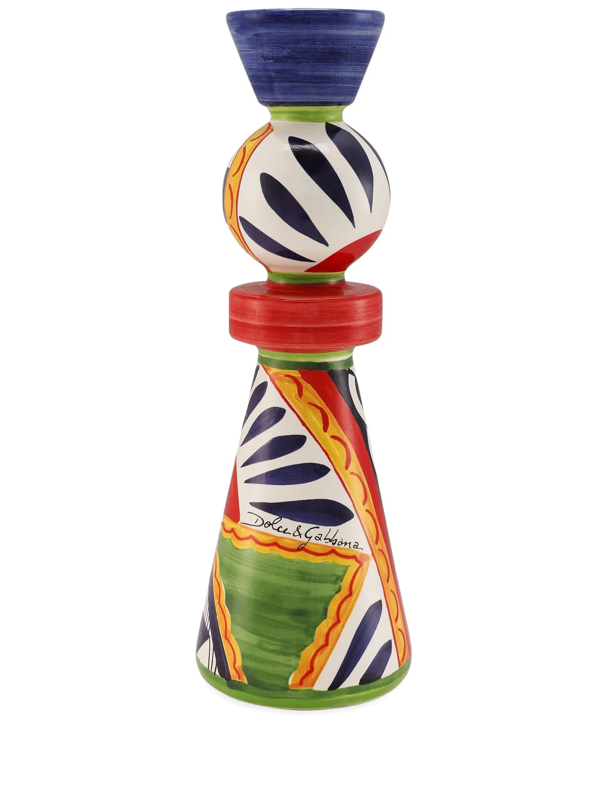 graphic-print candle holder