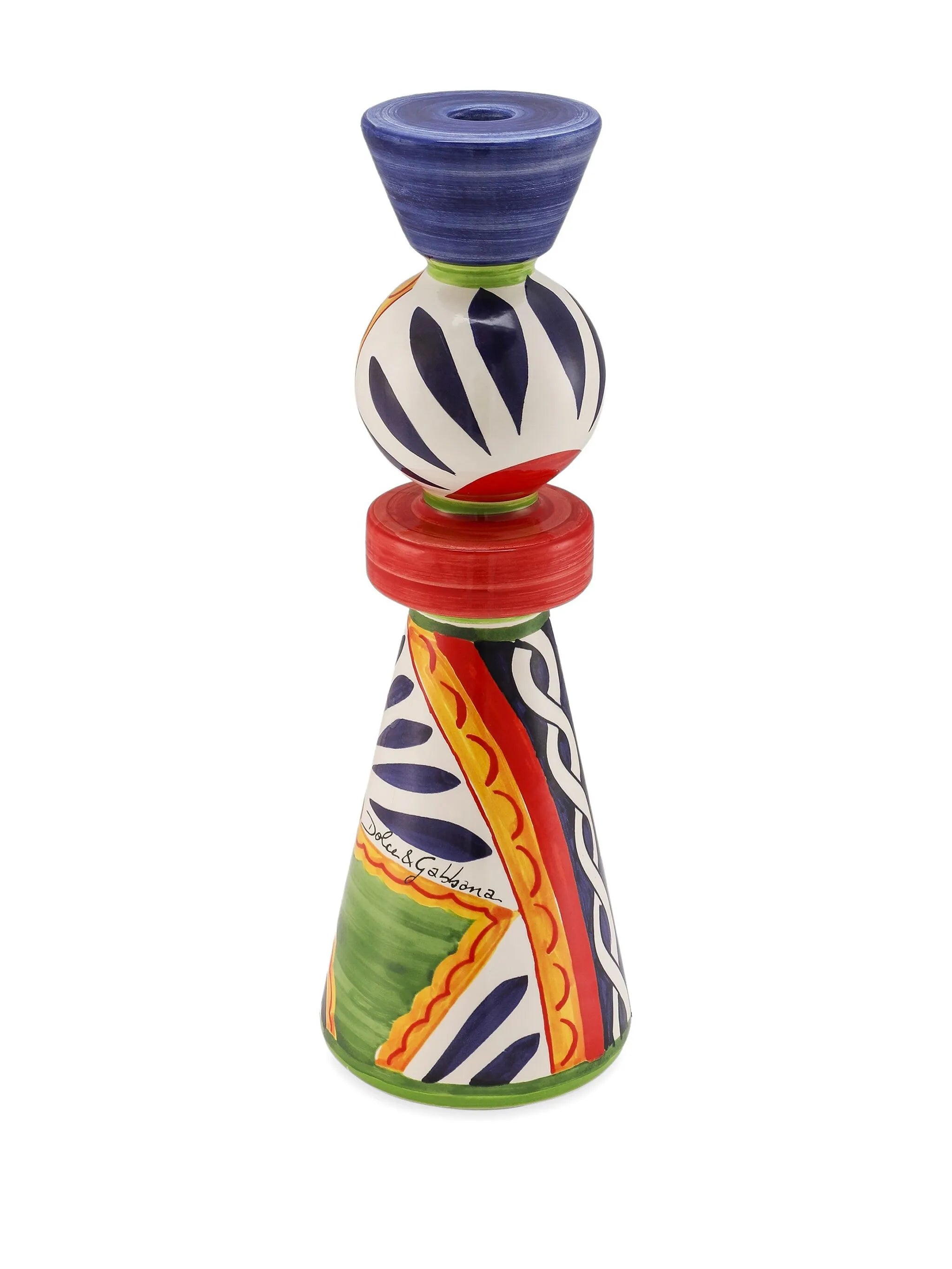 graphic-print candle holder