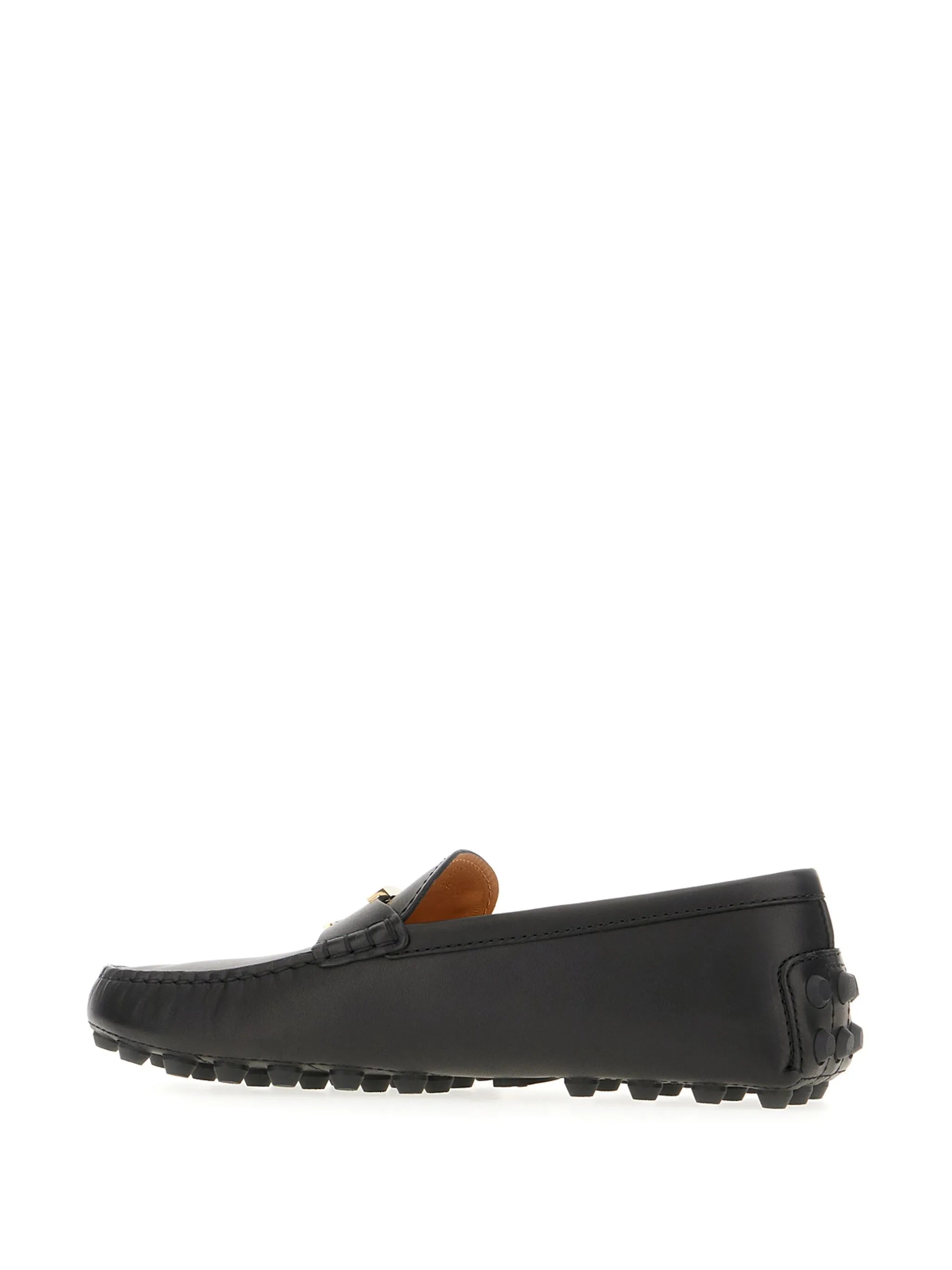 letter-logo loafers