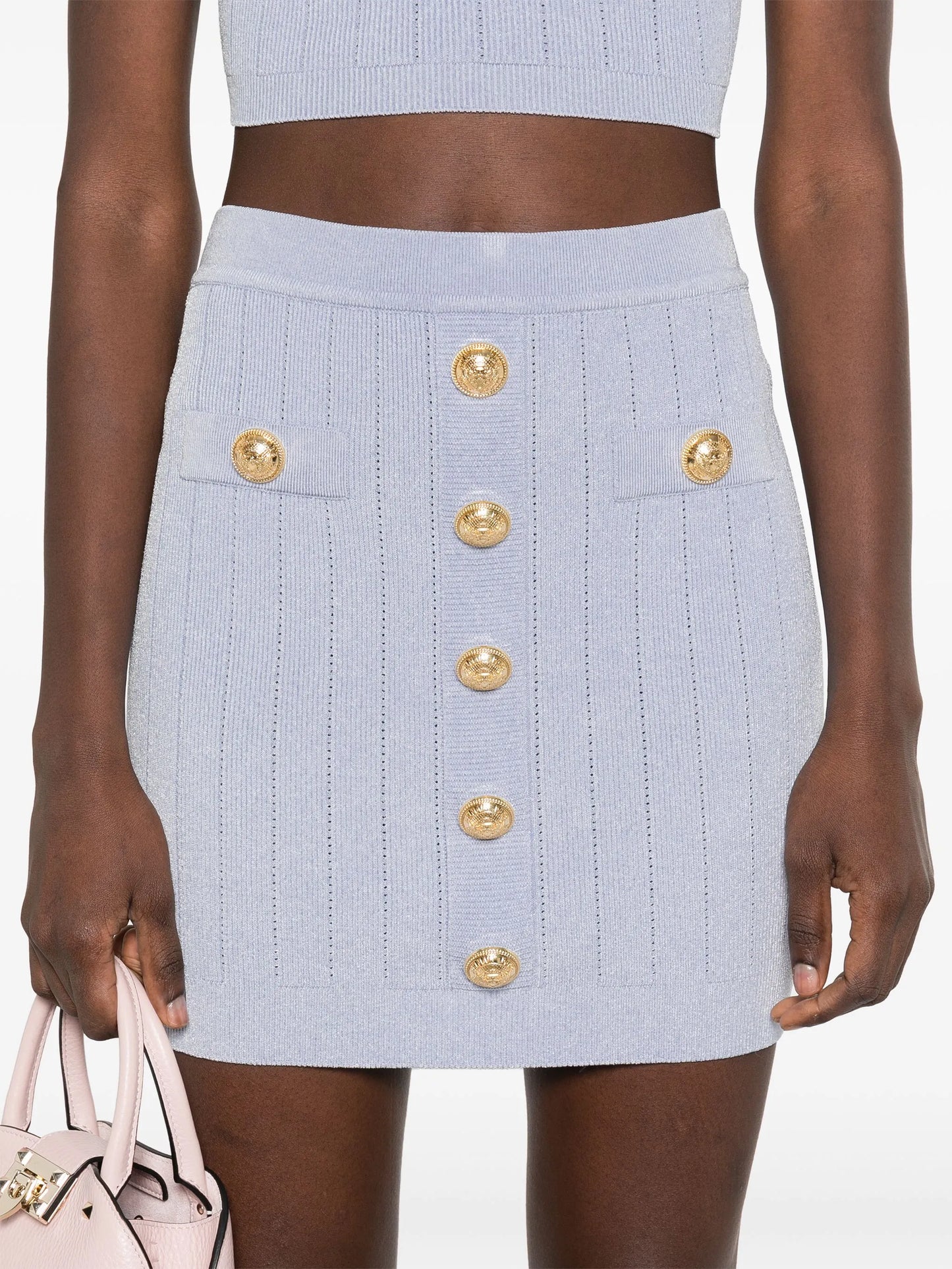 Coin-buttons detailed mini skirt