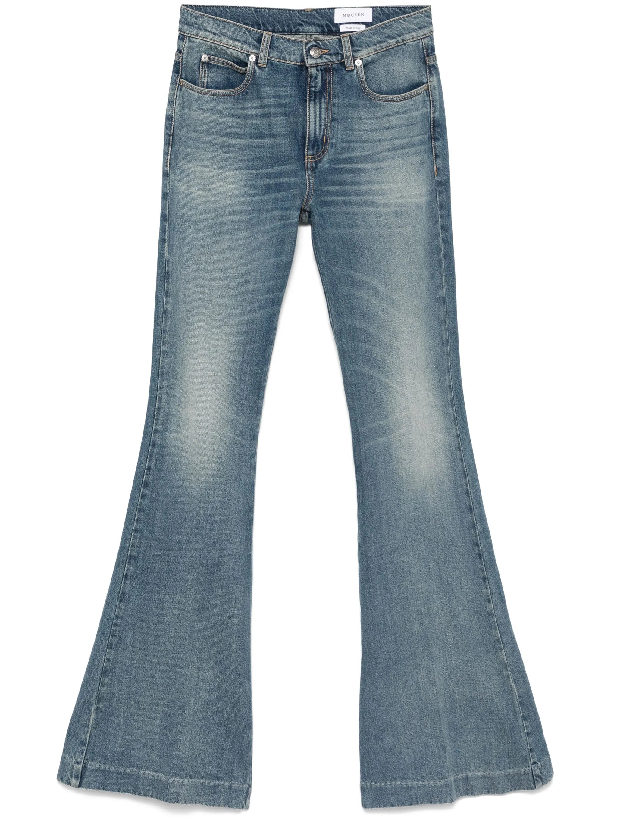 mid-rise flared jeans