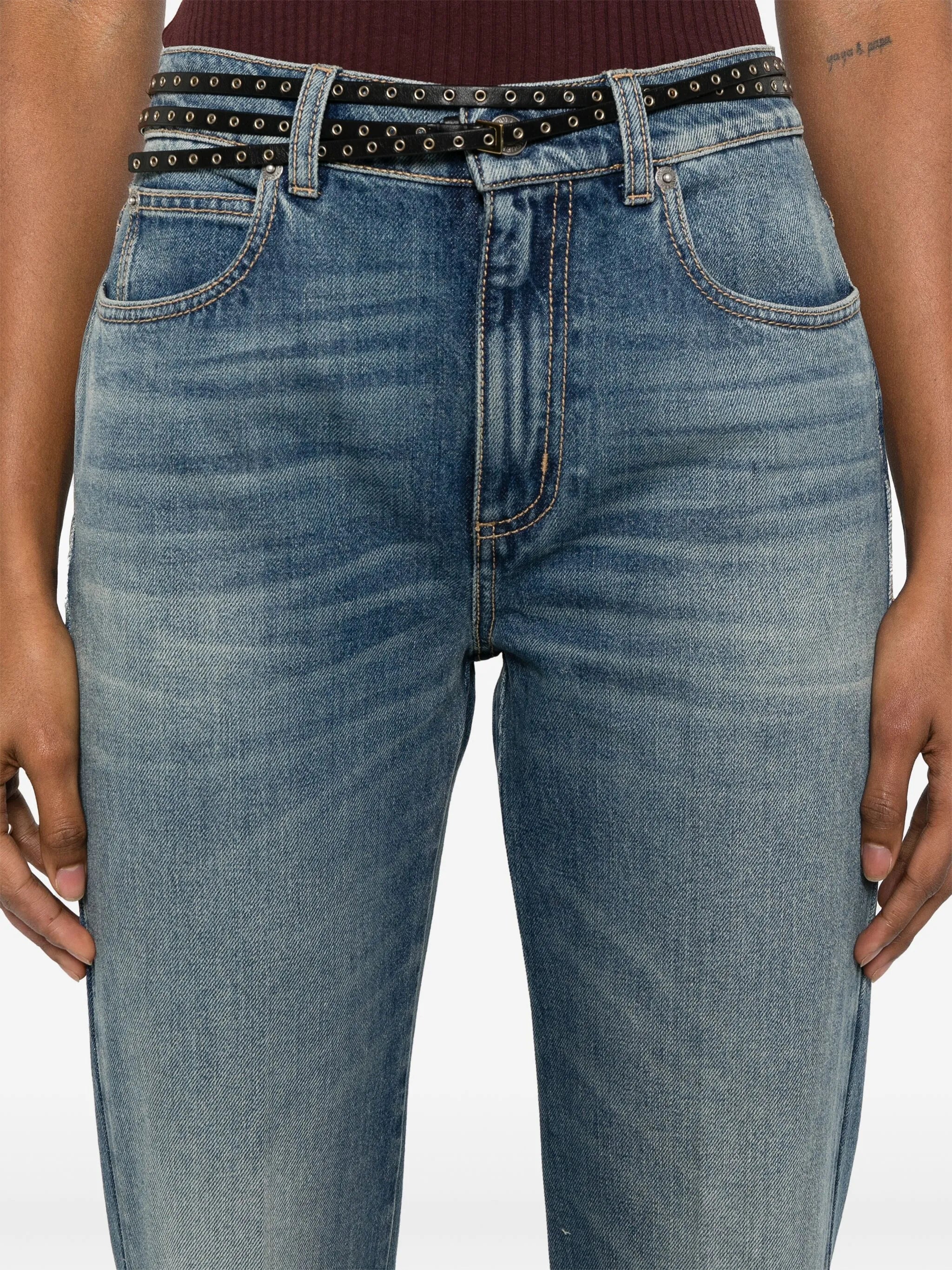 mid-rise flared jeans