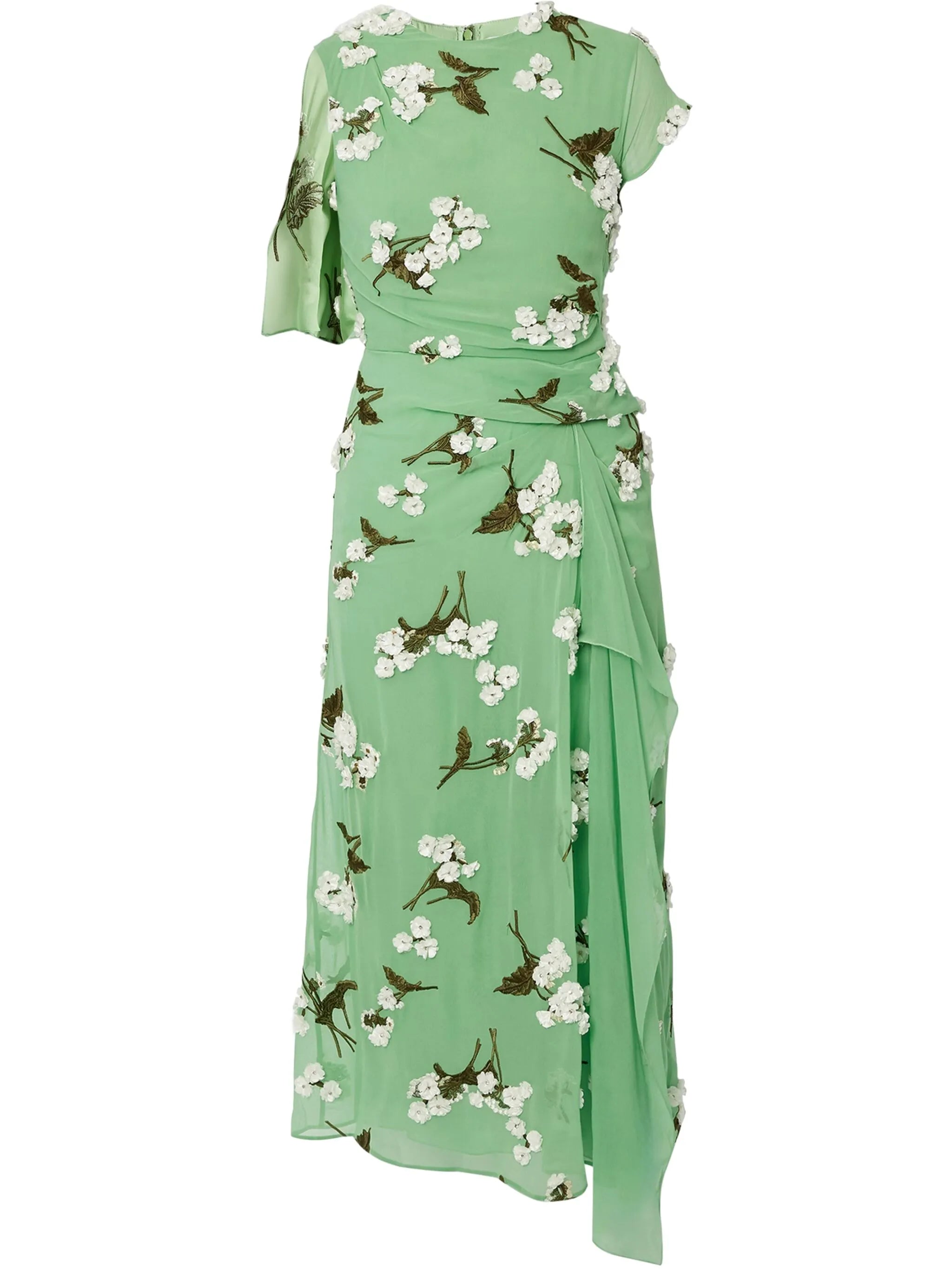 embellished chiffon midi dress