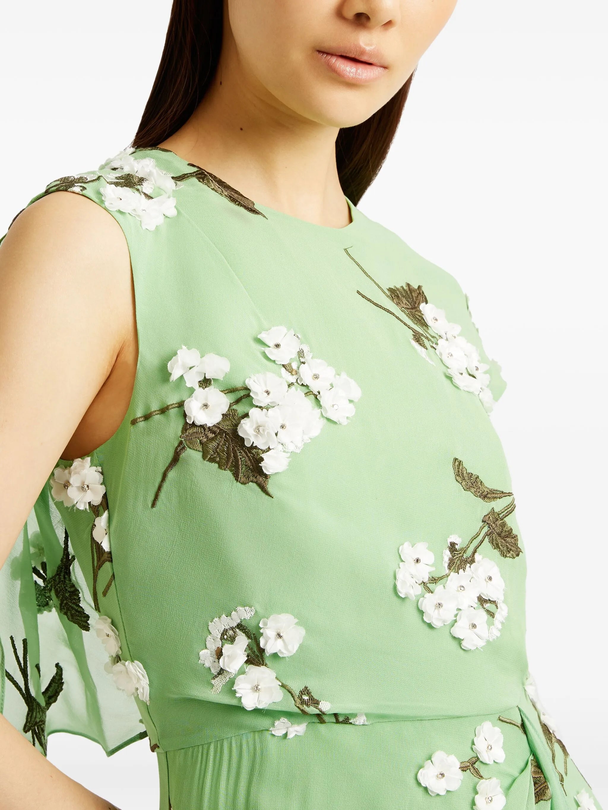 embellished chiffon midi dress