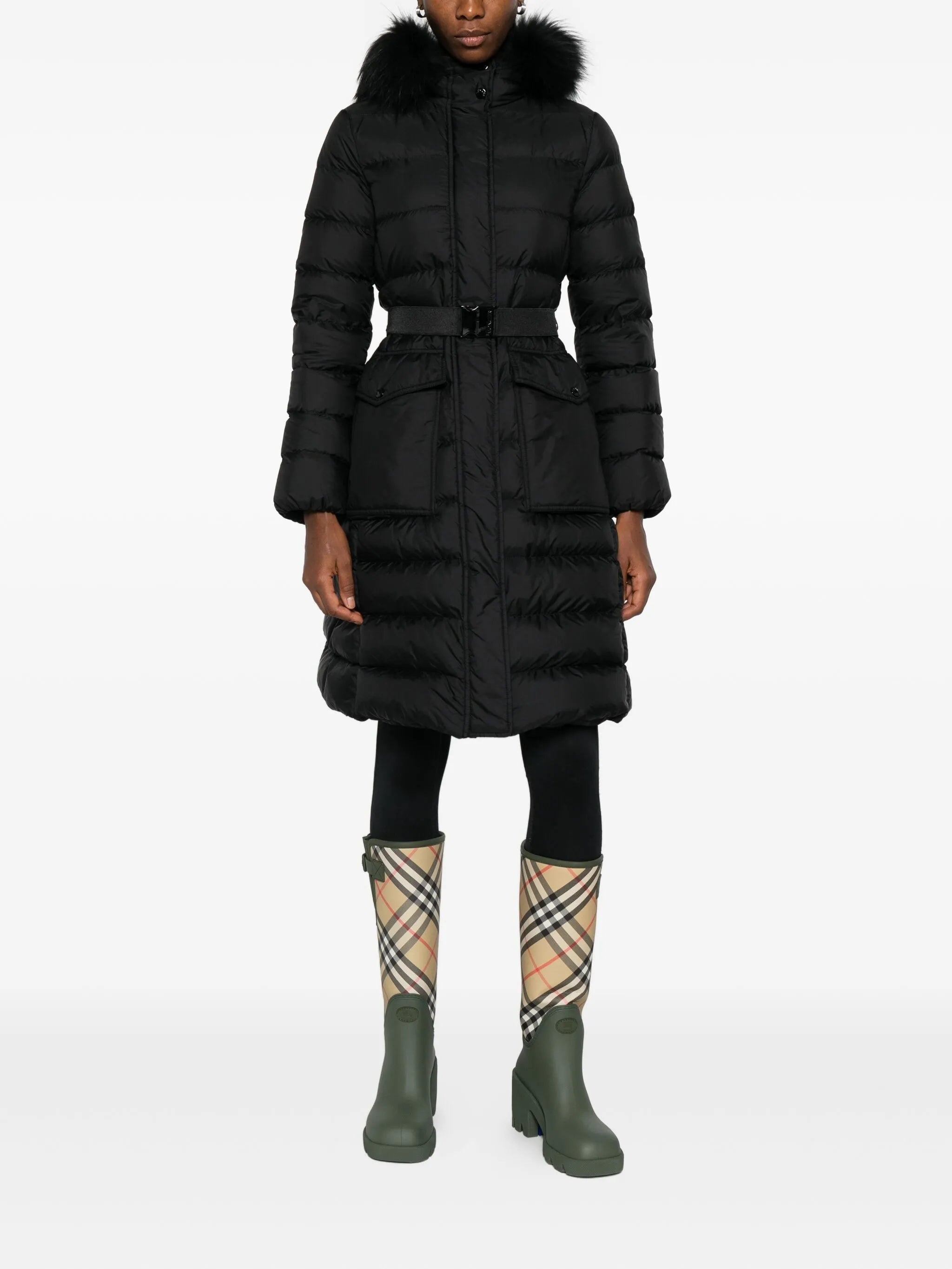 Khloesse trimmed quilted coat