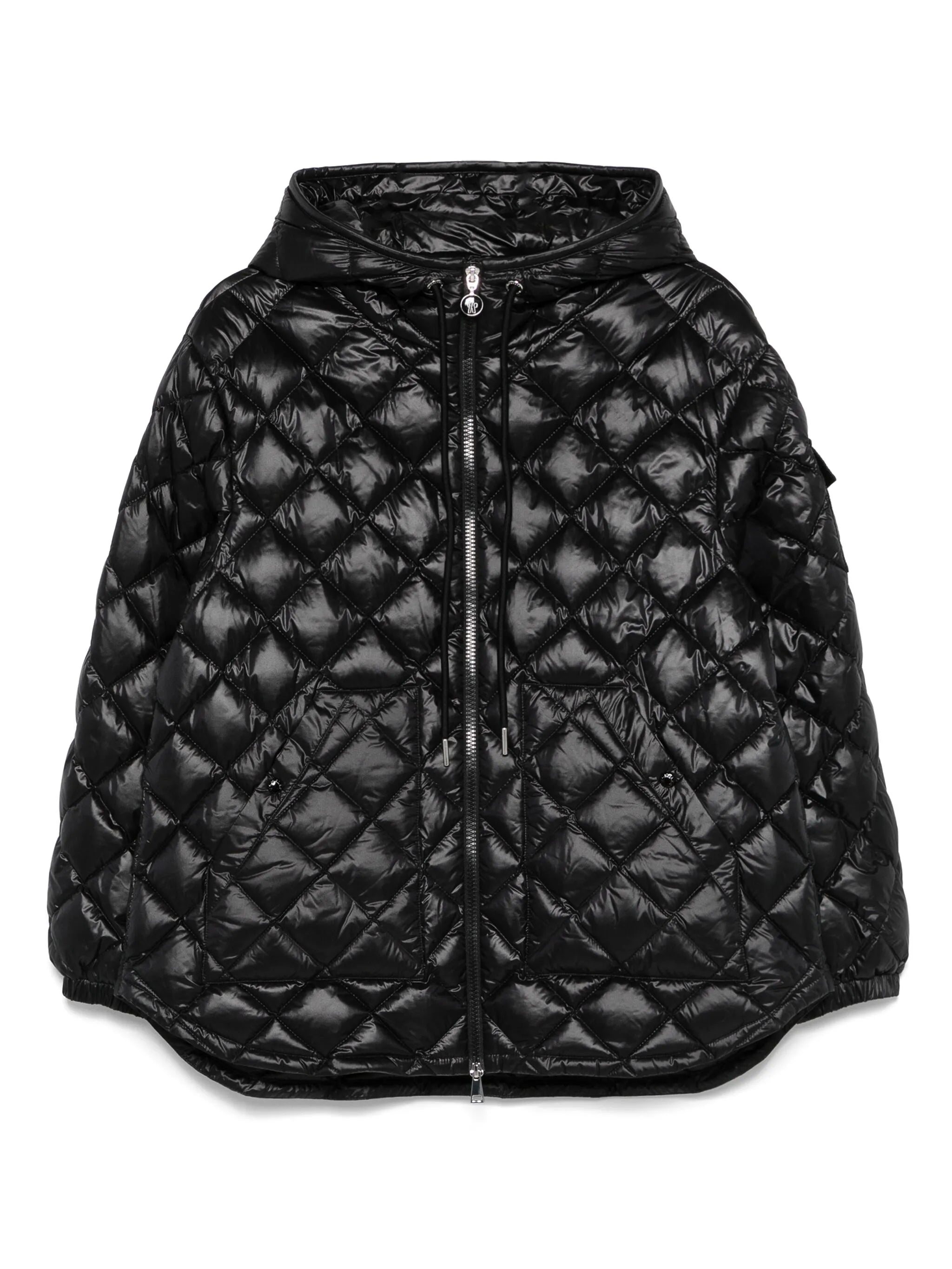 diamond-quilted down jacket