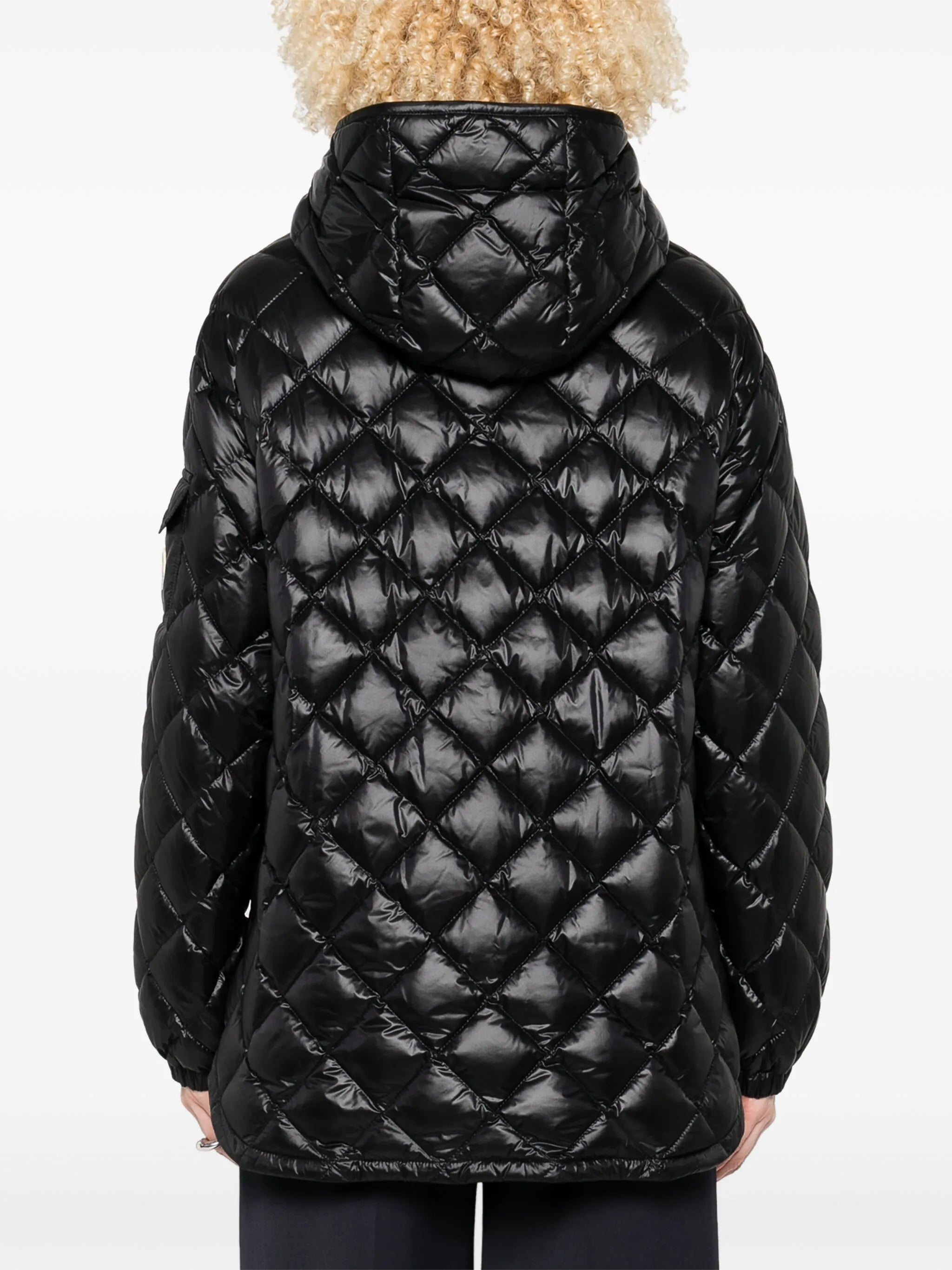 diamond-quilted down jacket