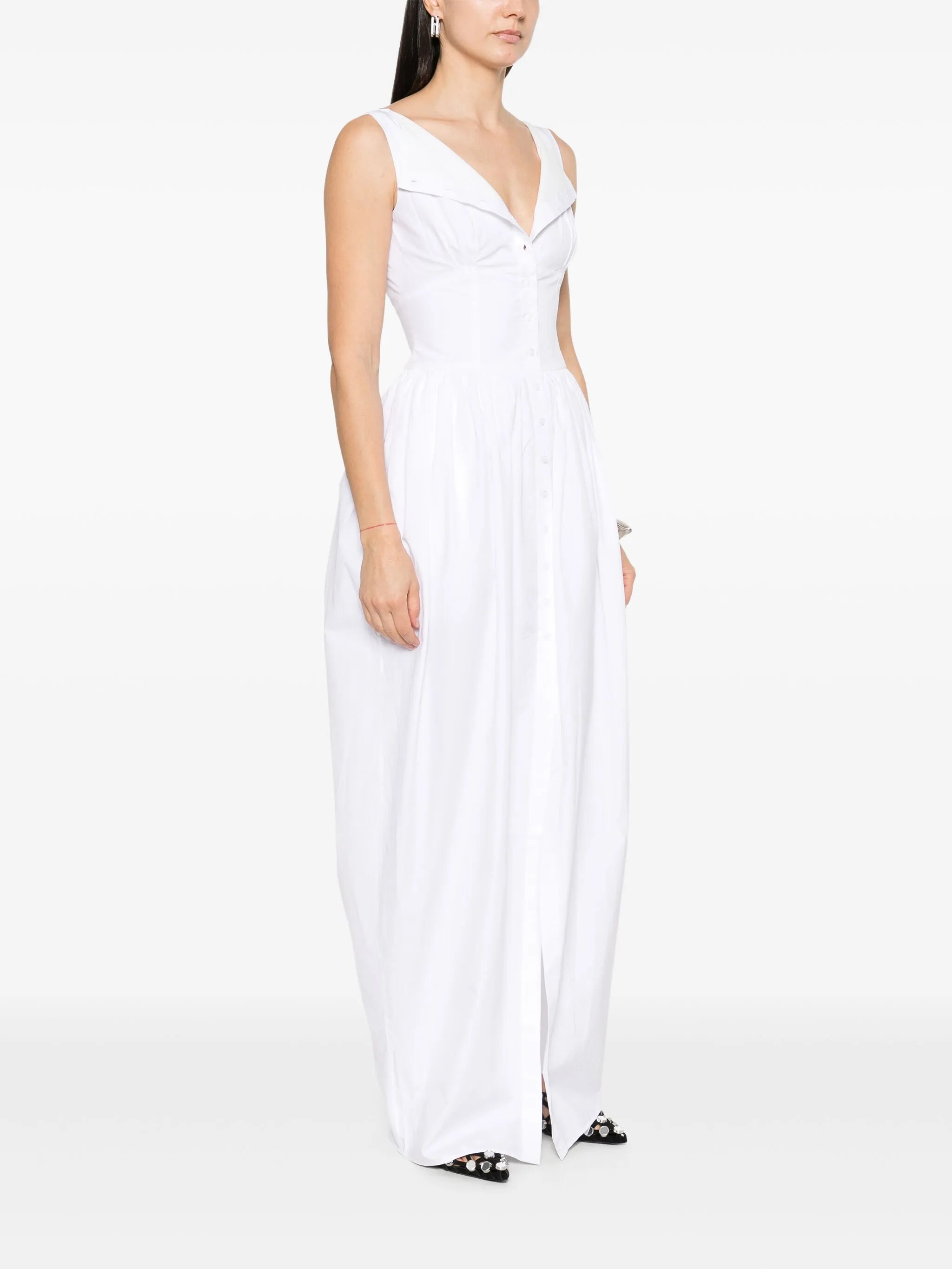 sleeveless balloon maxi dress