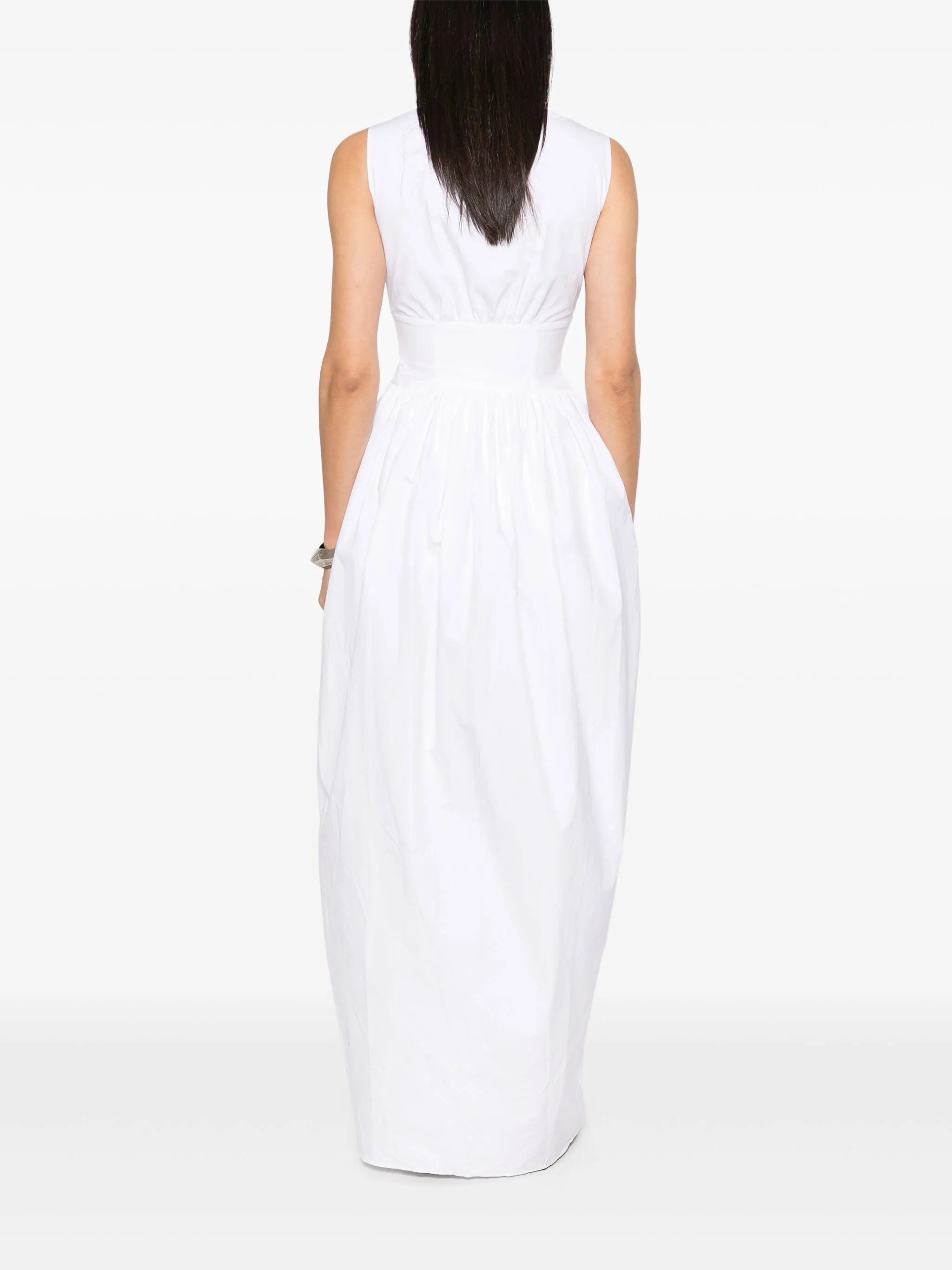 sleeveless balloon maxi dress
