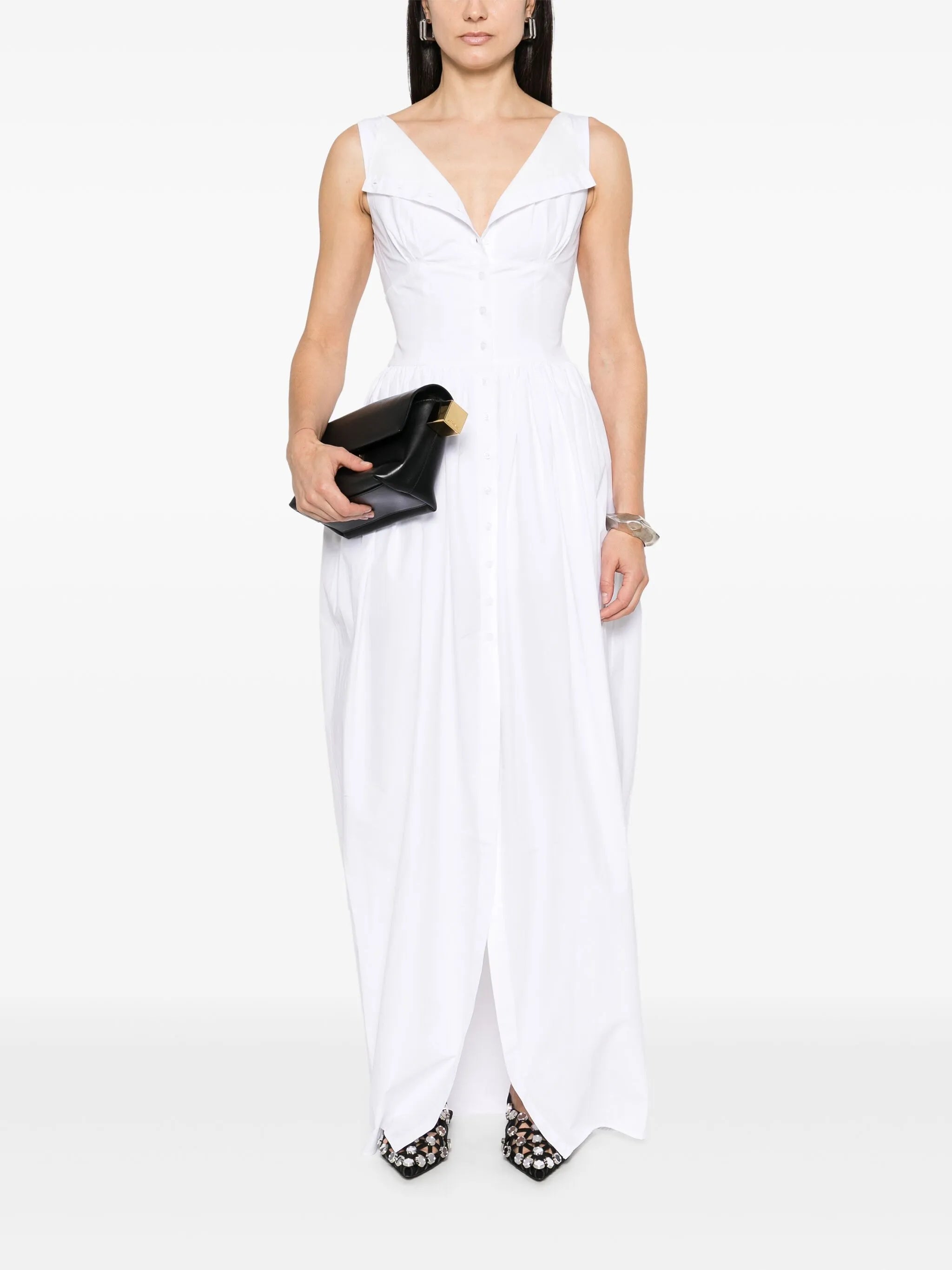 sleeveless balloon maxi dress