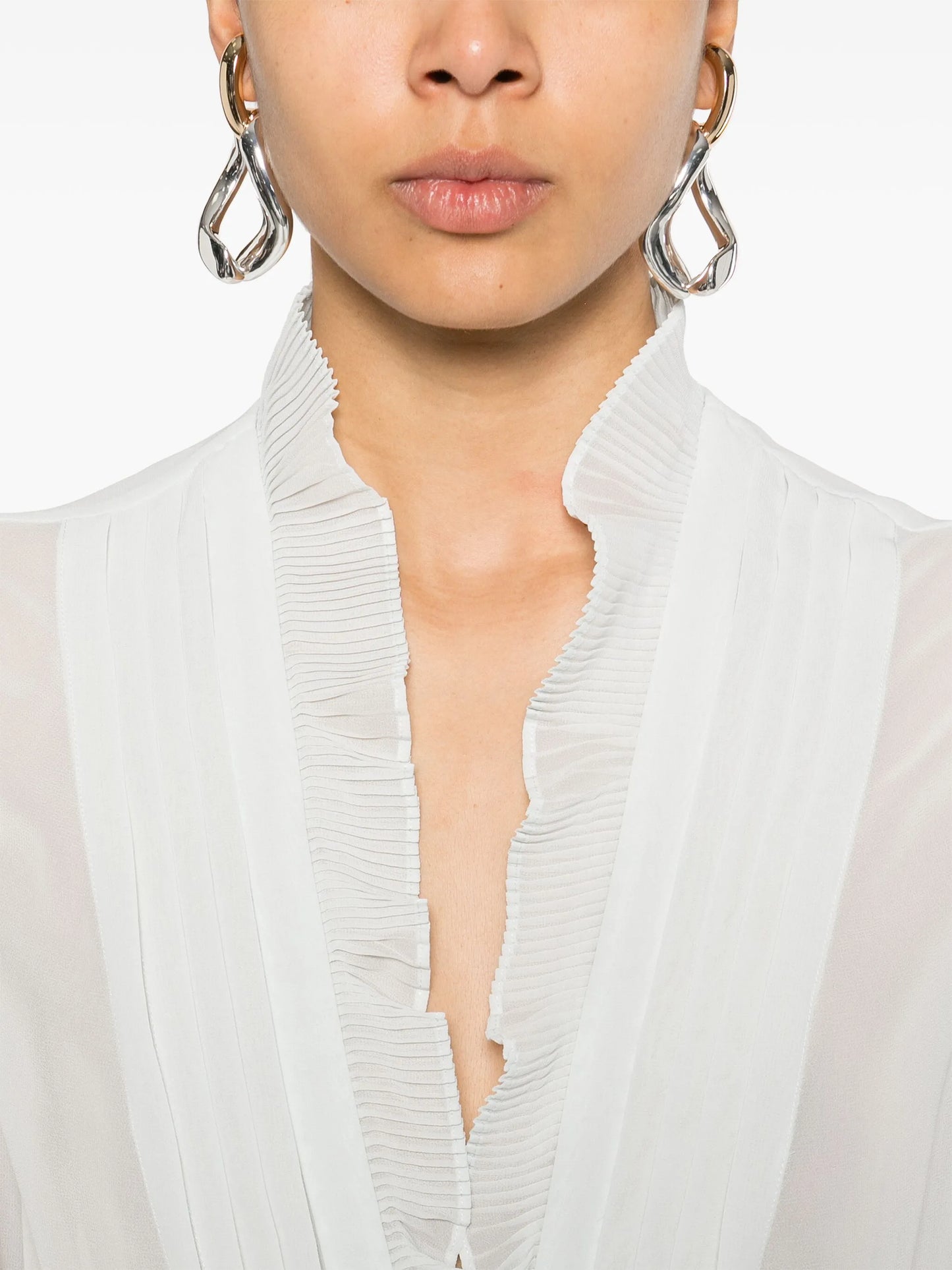 pintuck-detailed blouse