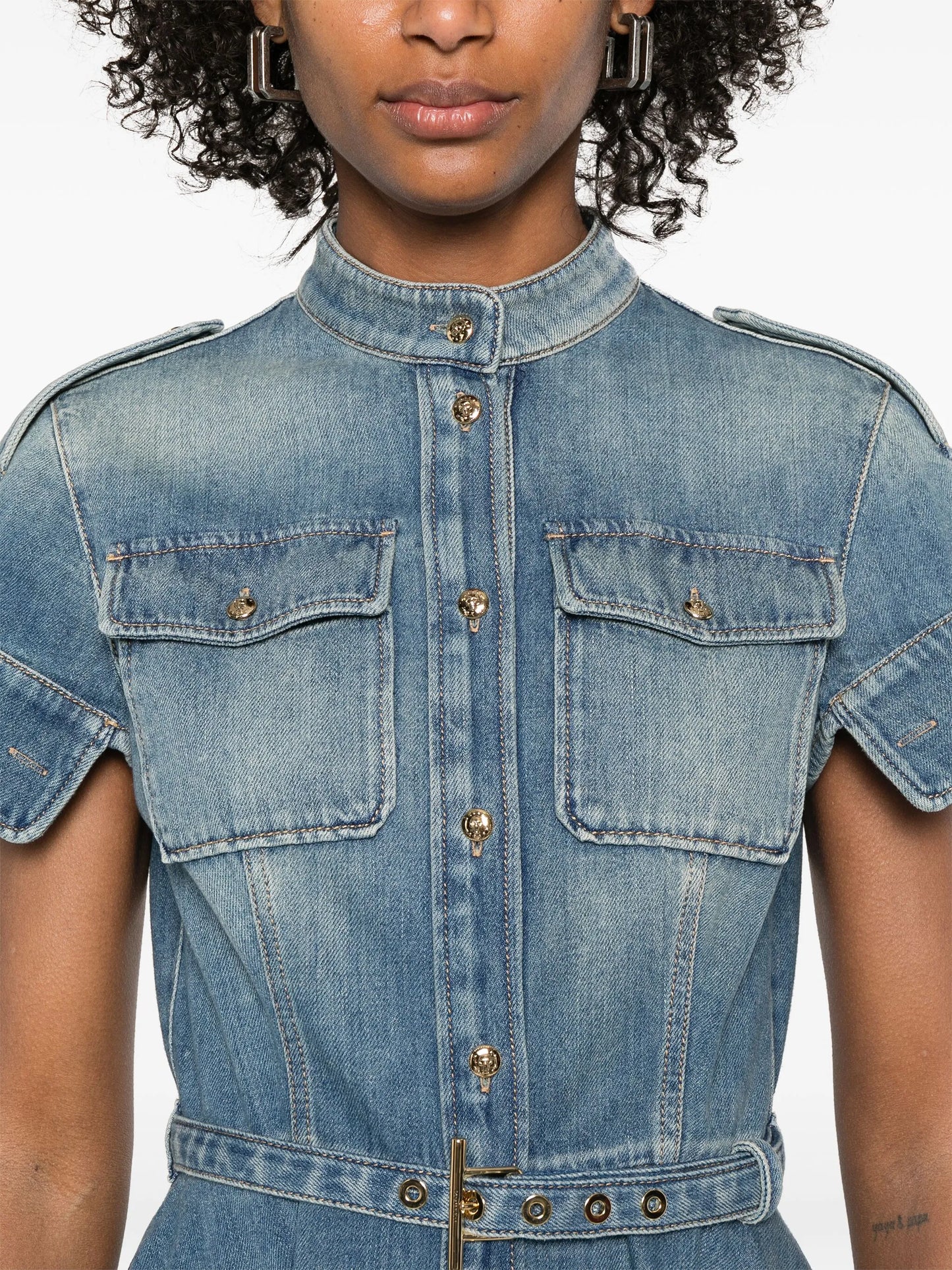 denim mini dress