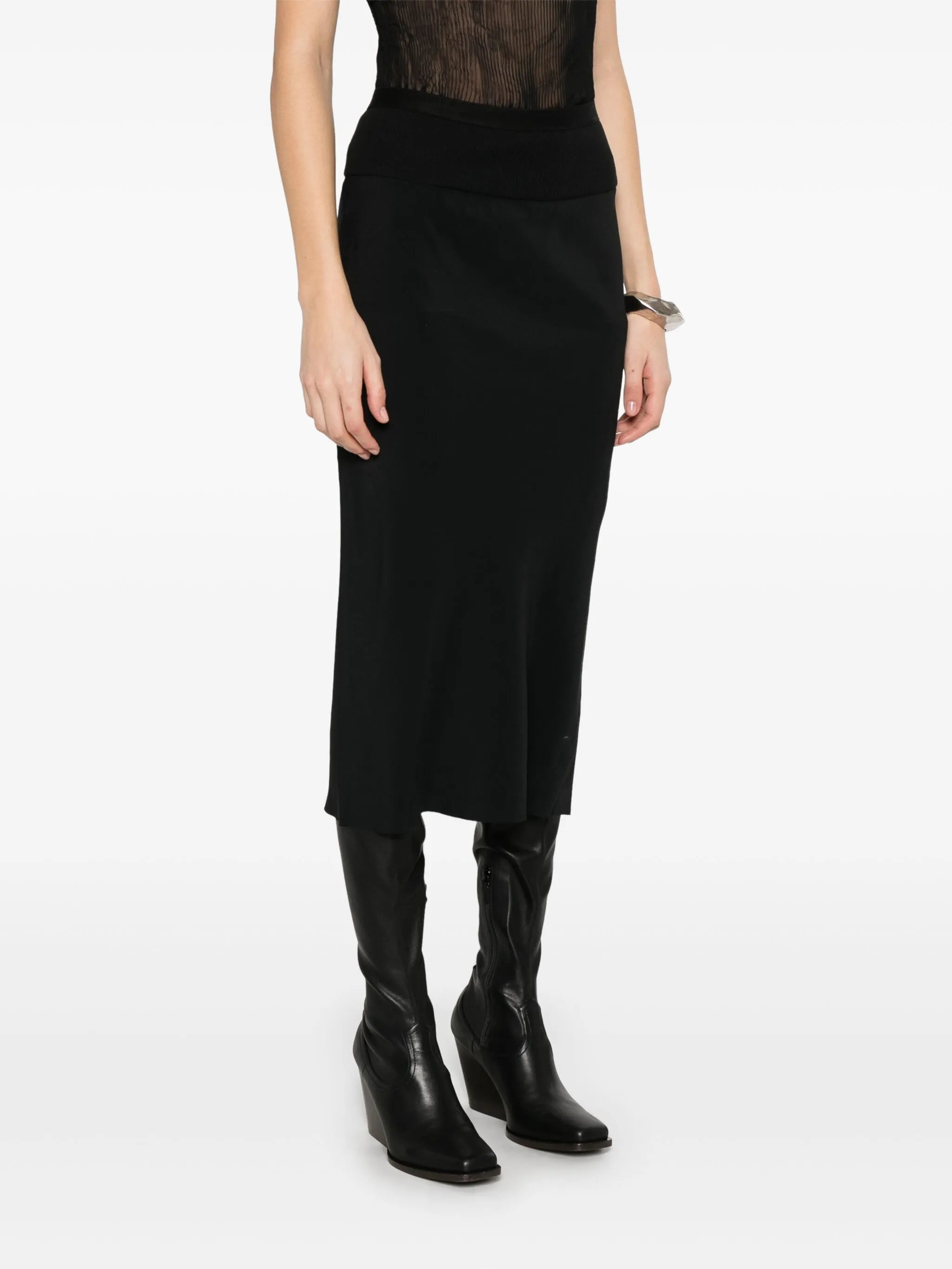 Knee Bias midi skirt