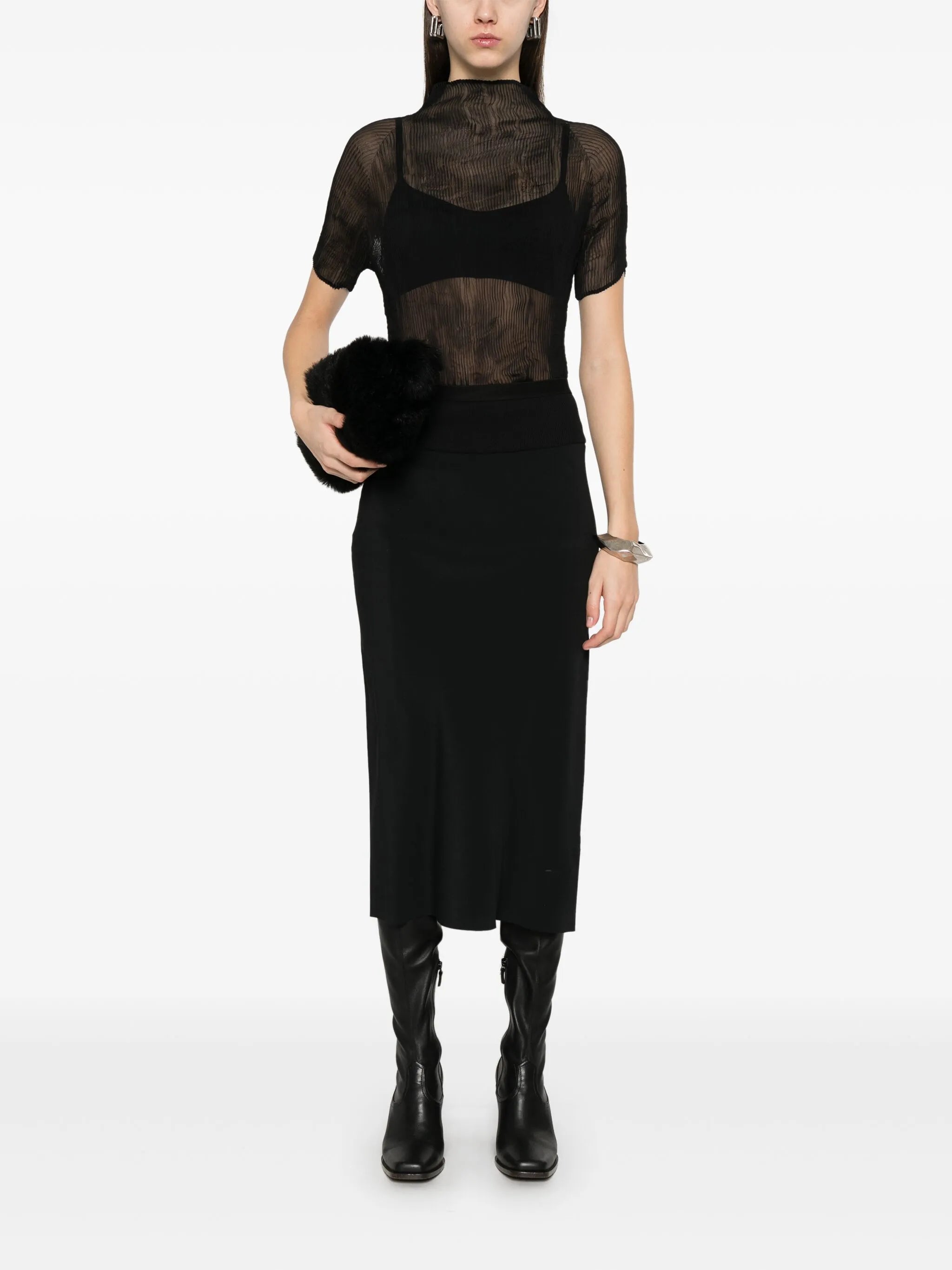 Knee Bias midi skirt