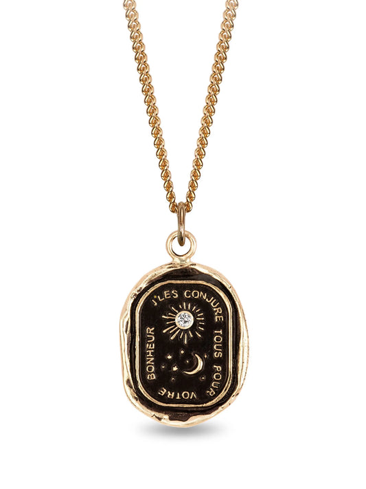 14K yellow gold Everything For You Talisman diamond pendant necklace