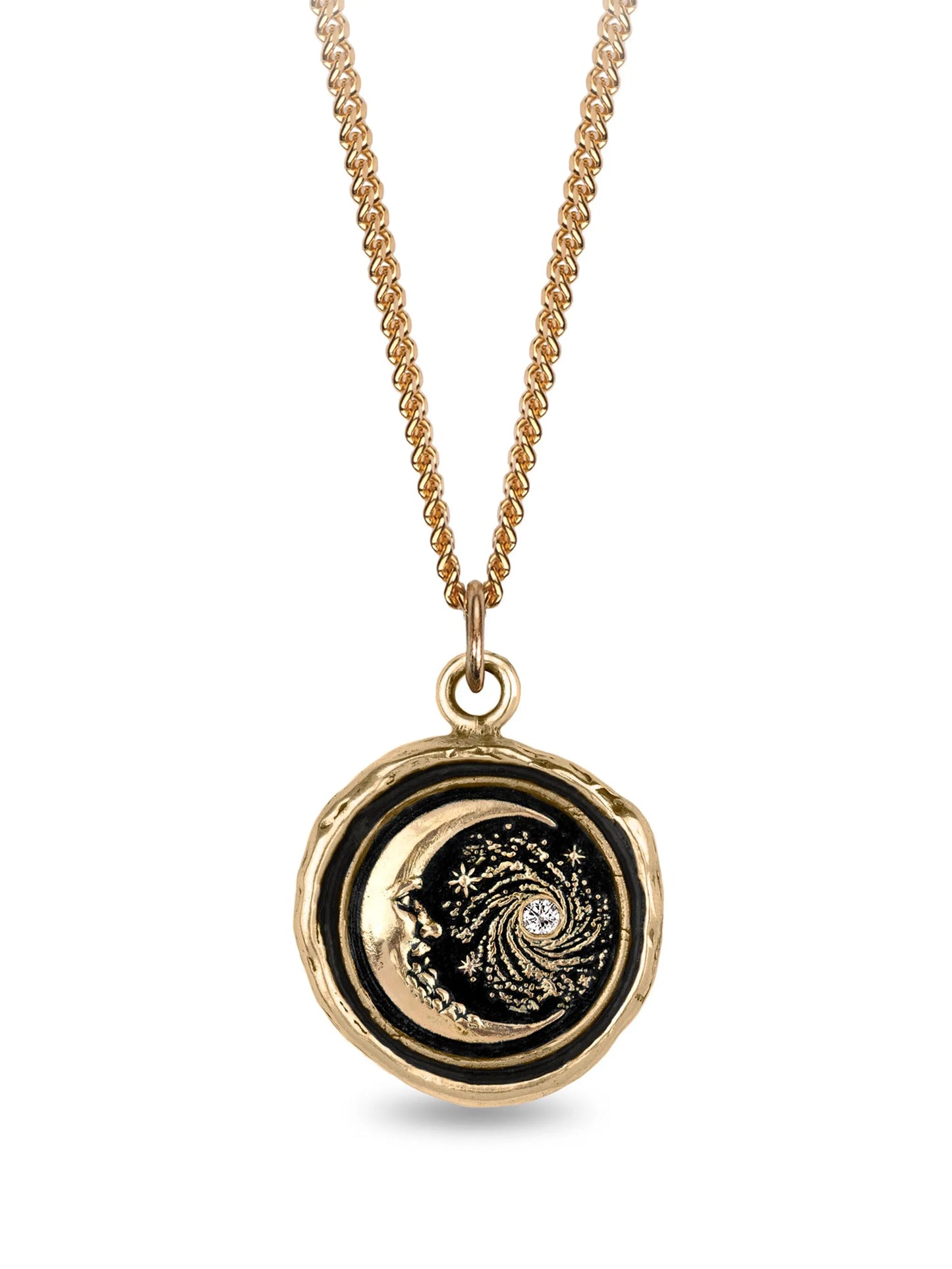 14K yellow gold Trust the Universe Talisman diamond pendant necklace