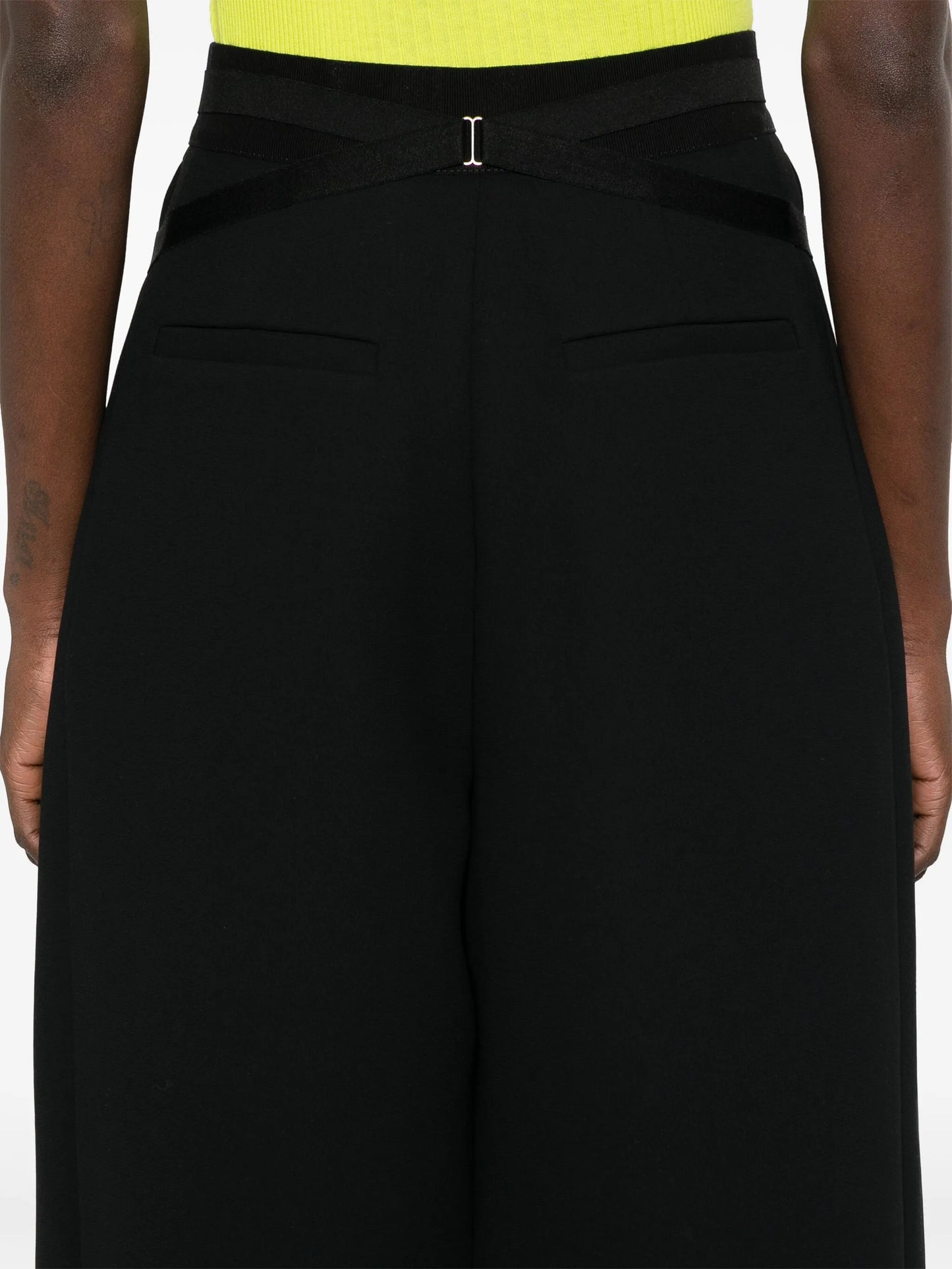 bonded crepe trousers