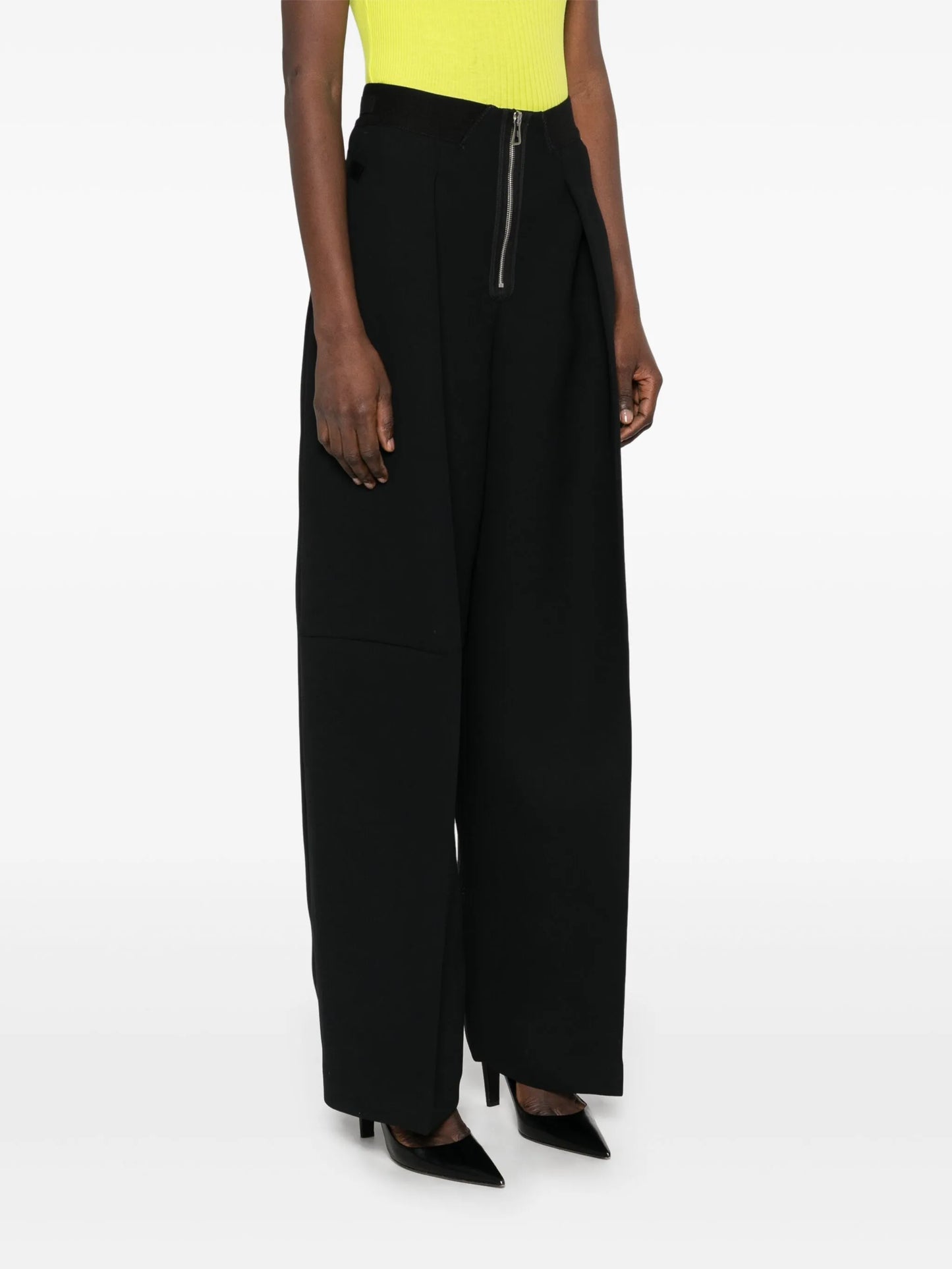 bonded crepe trousers