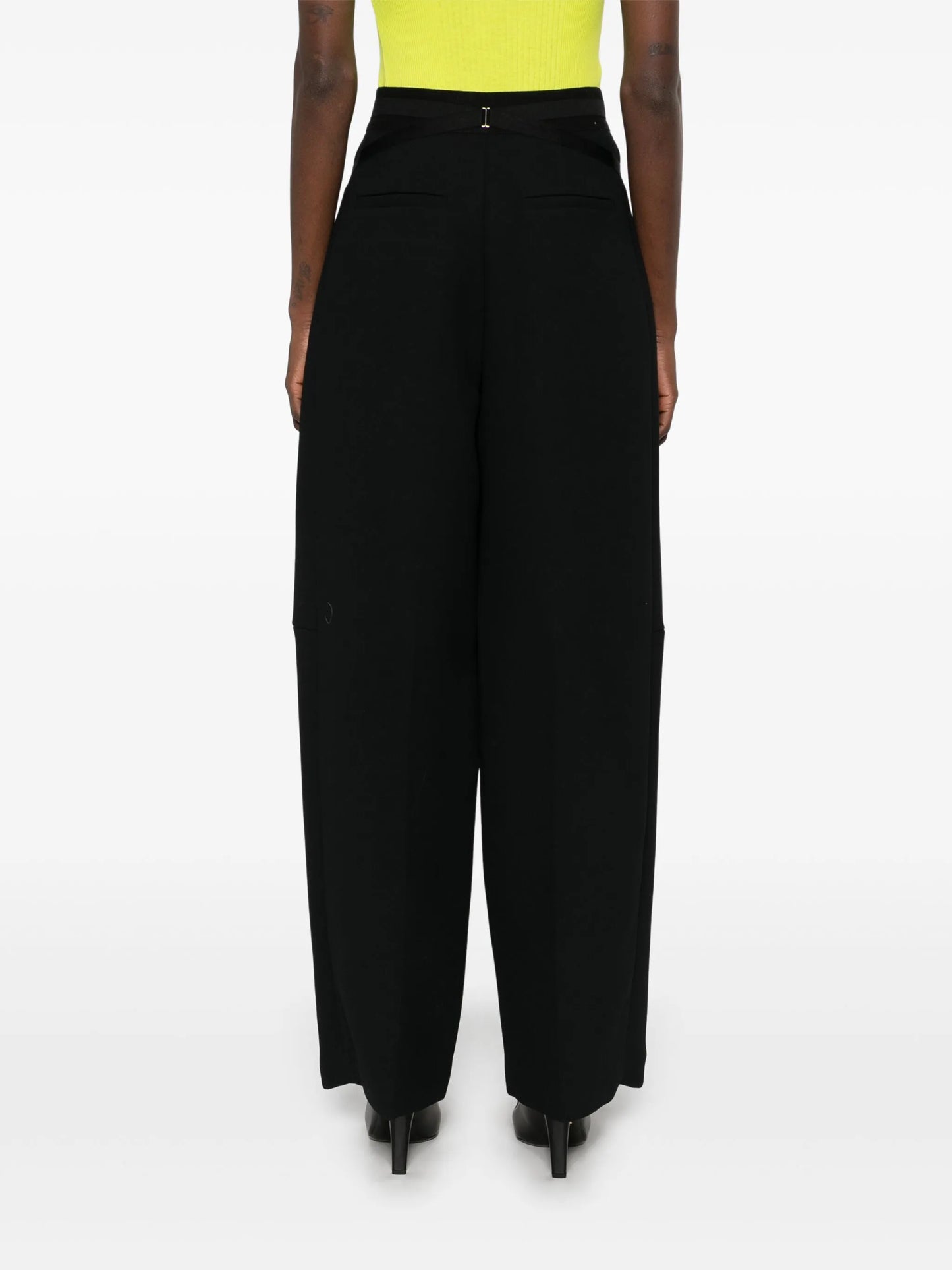 bonded crepe trousers