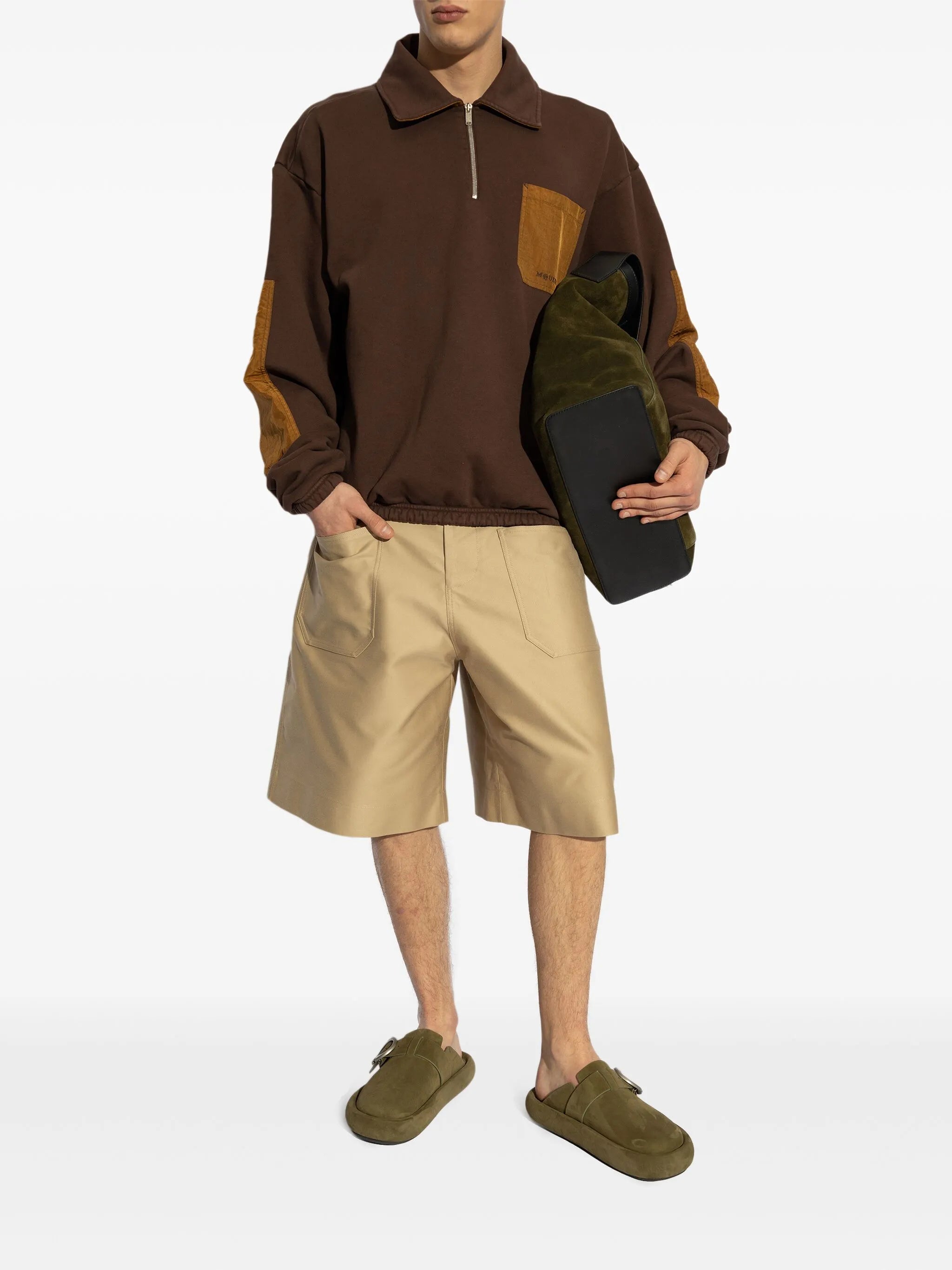 contrast-pocket sweatshirt