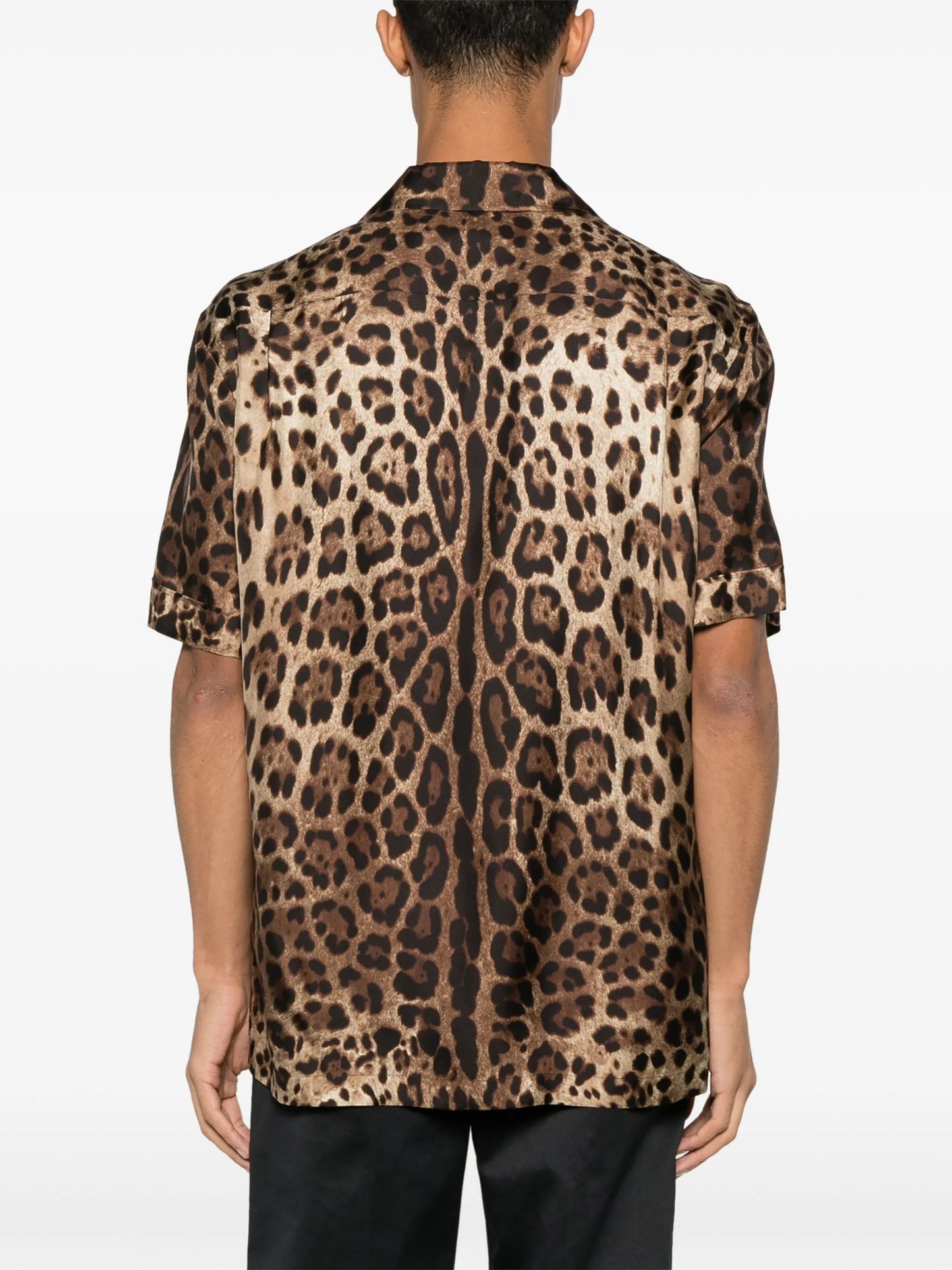 leopard-print silk shirt