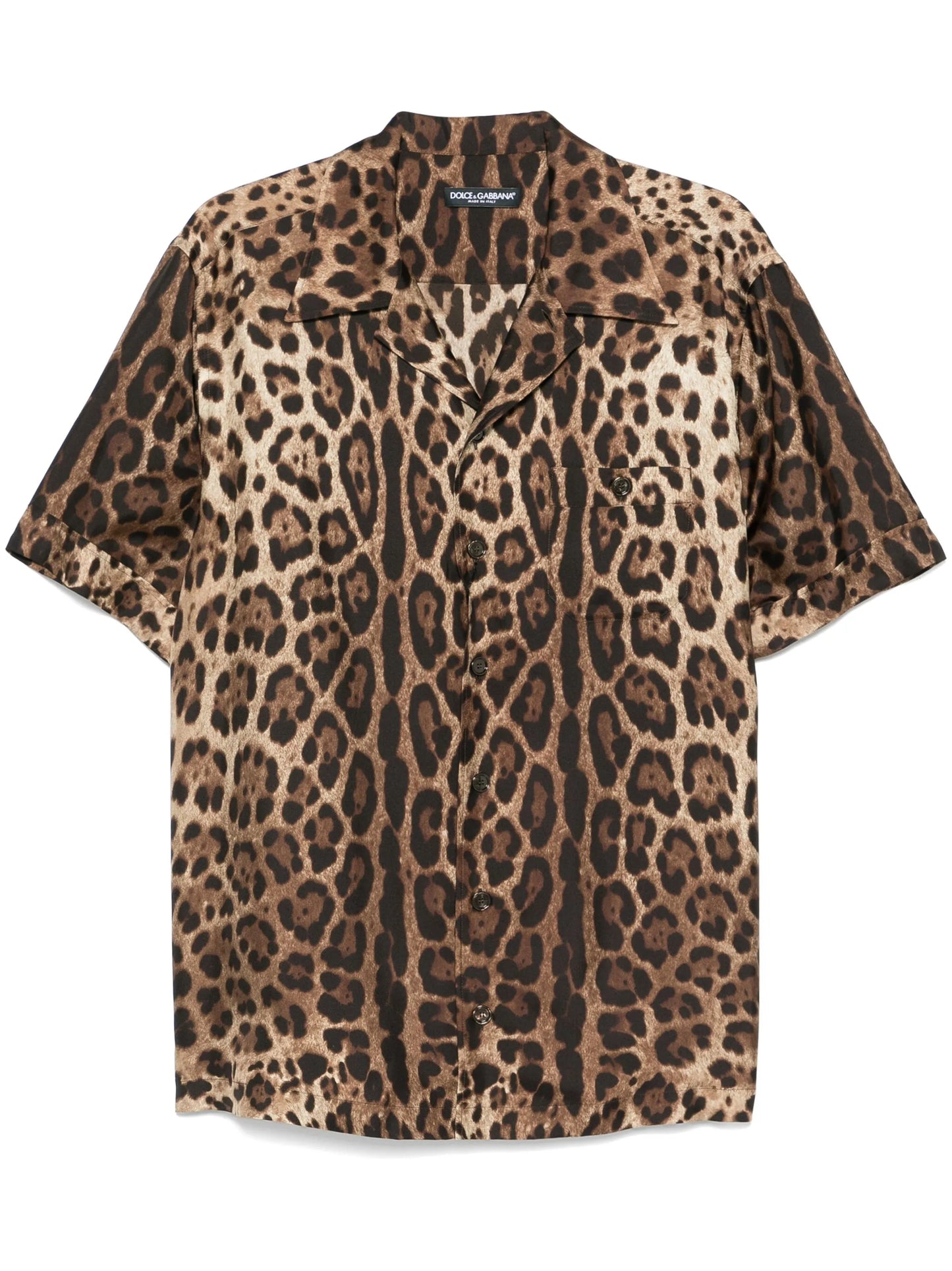 leopard-print silk shirt