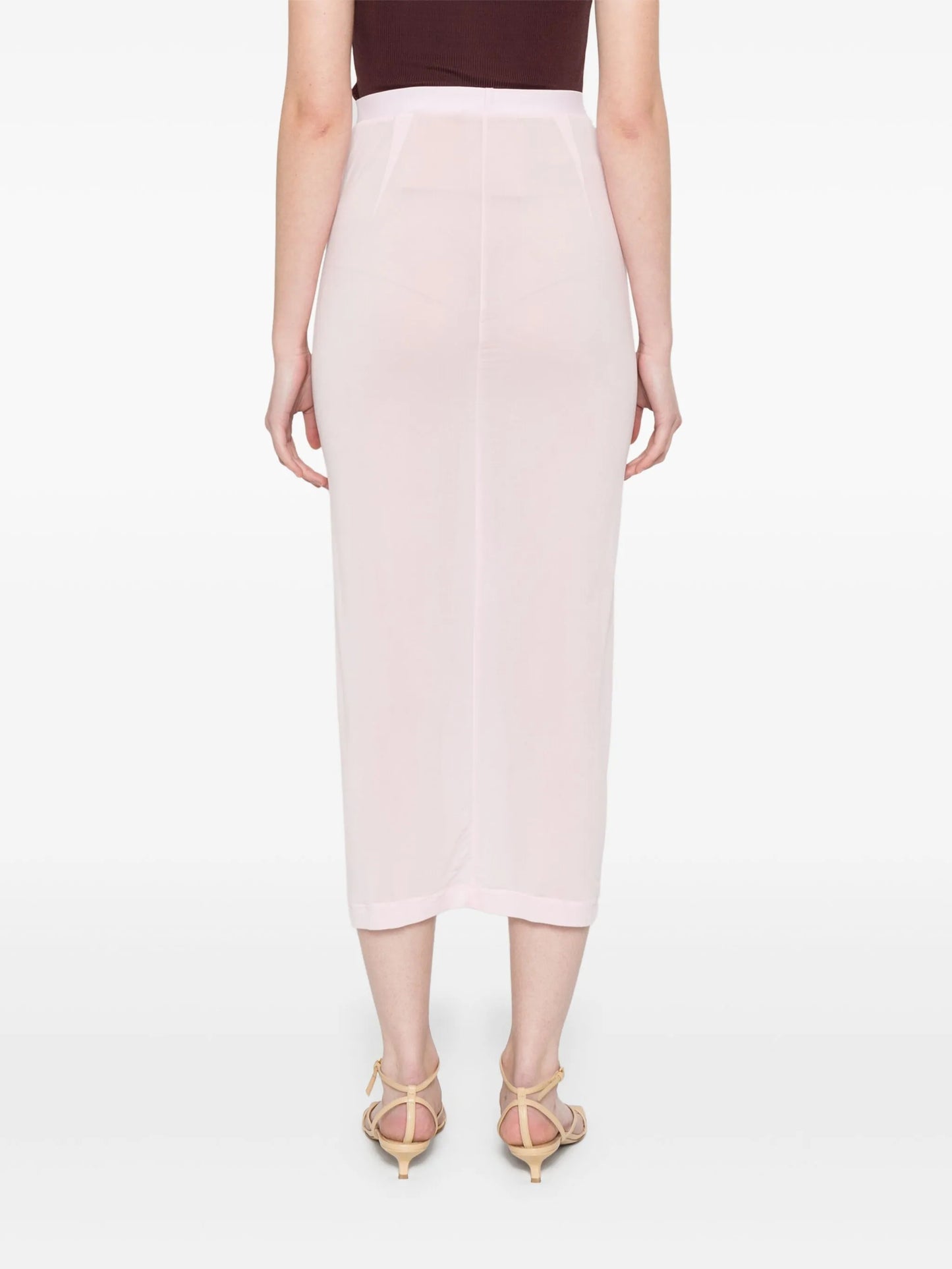 sheer tube midi skirt