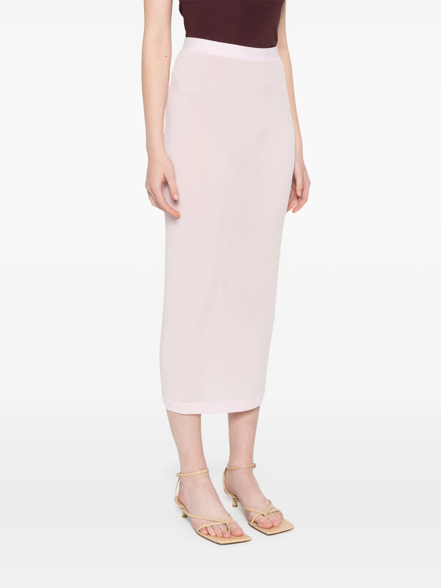 sheer tube midi skirt