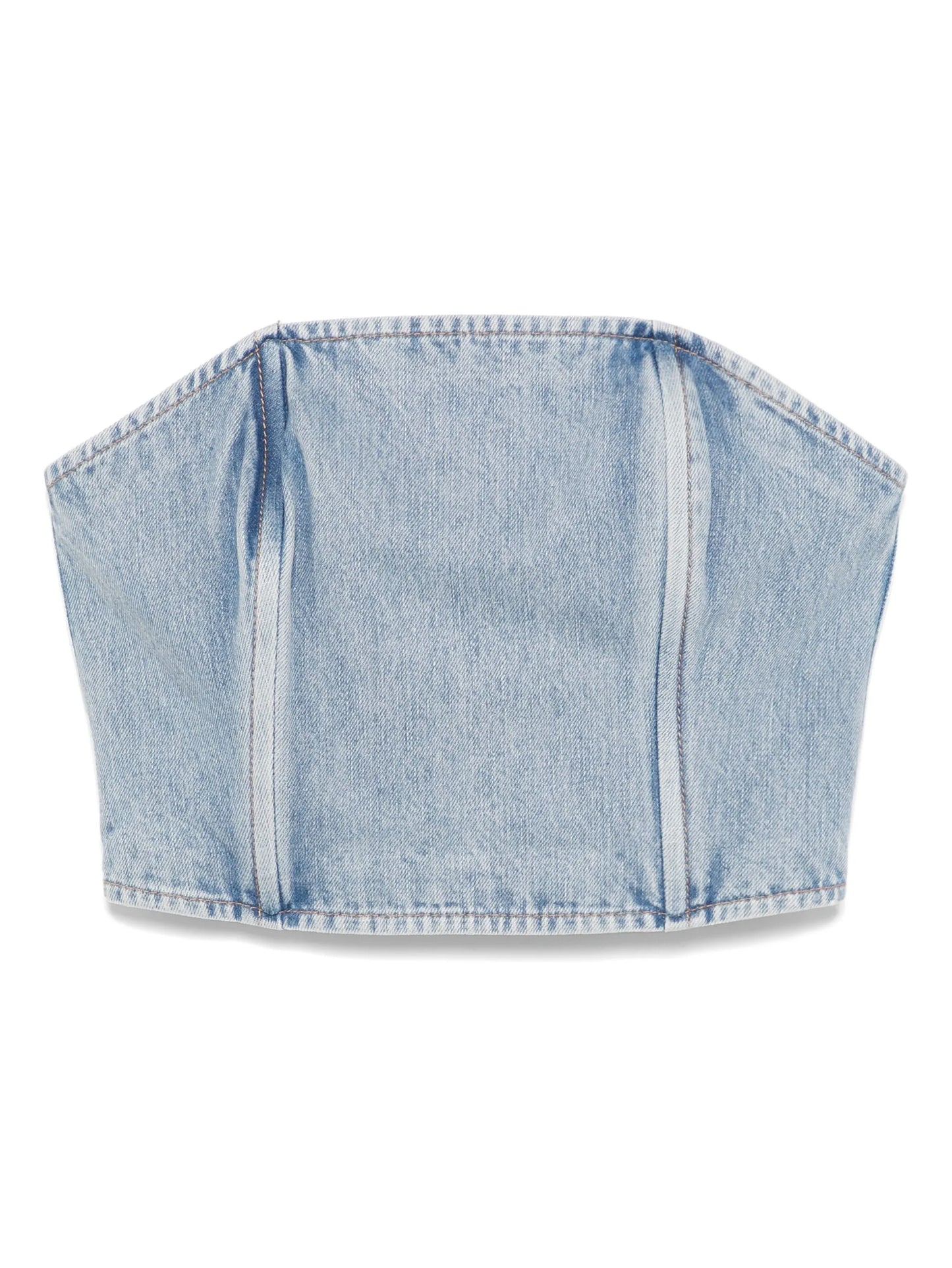 strapless denim top