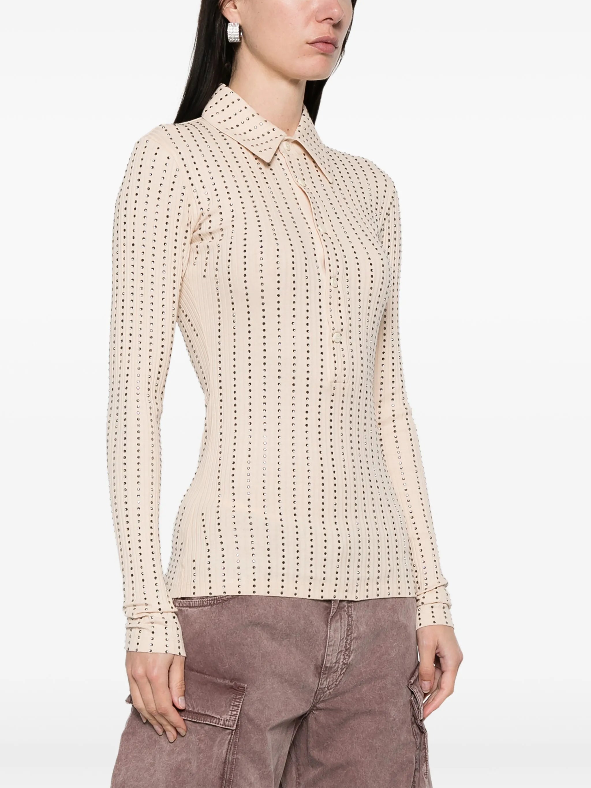 rhinestone-embellished polo shirt
