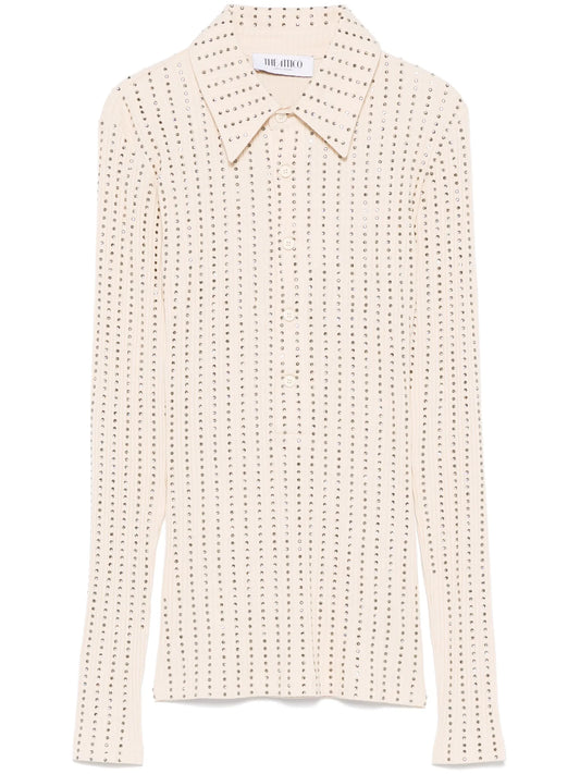 rhinestone-embellished polo shirt