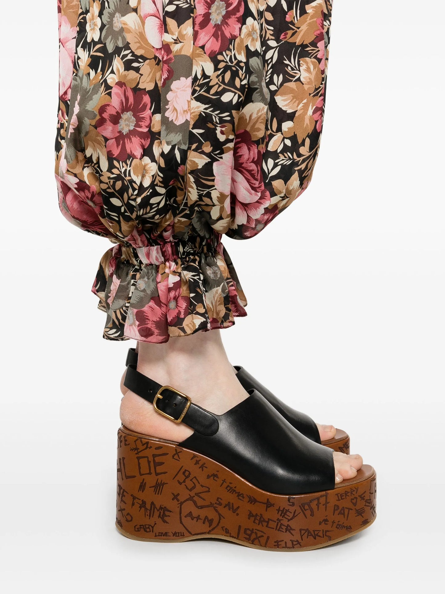 pleated silk trousers