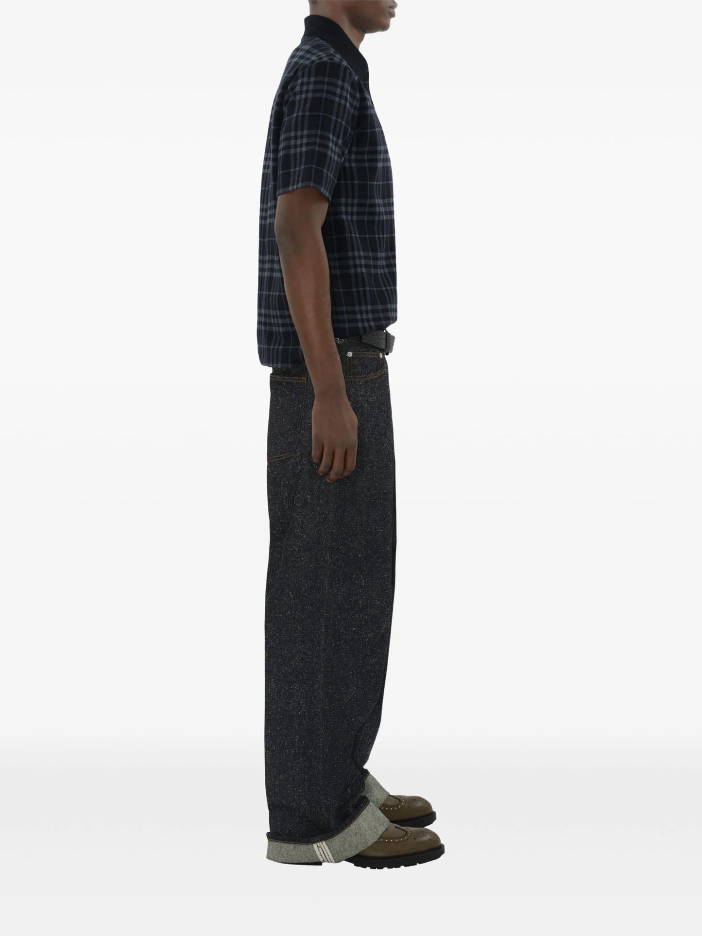 checked polo shirt