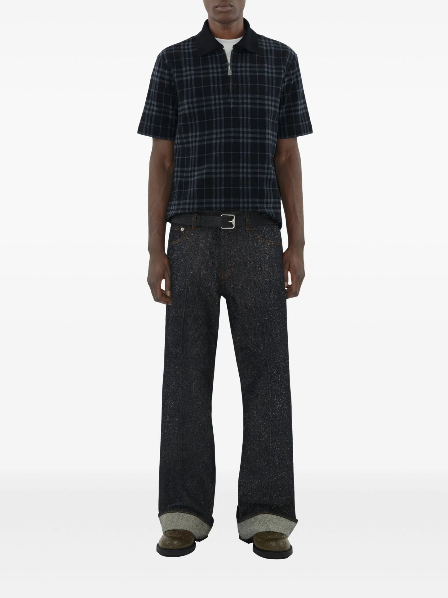 checked polo shirt